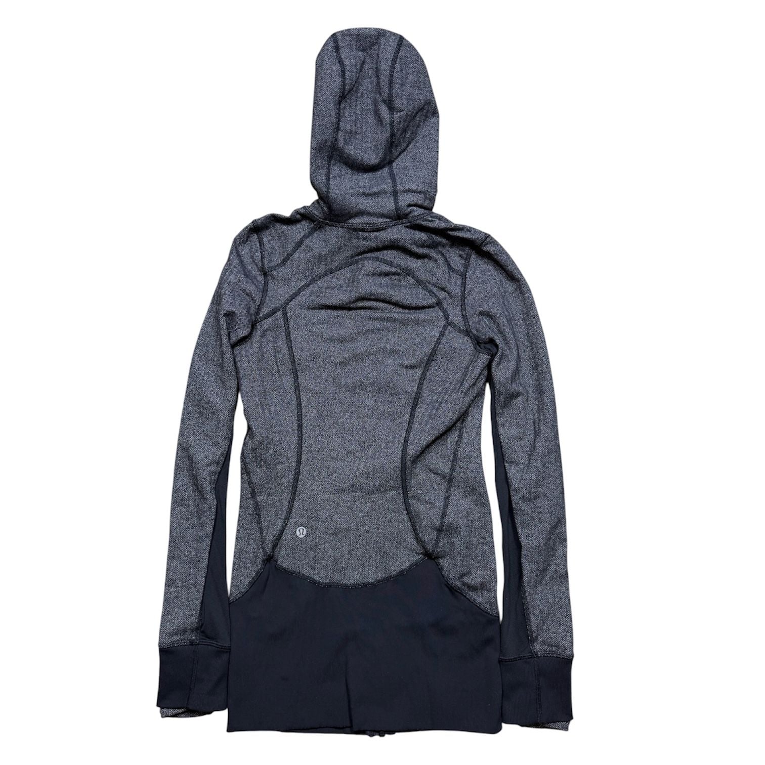 Lululemon Daily Practice Jacket Full Zip Hoodie Gray Herringbone scuba 3