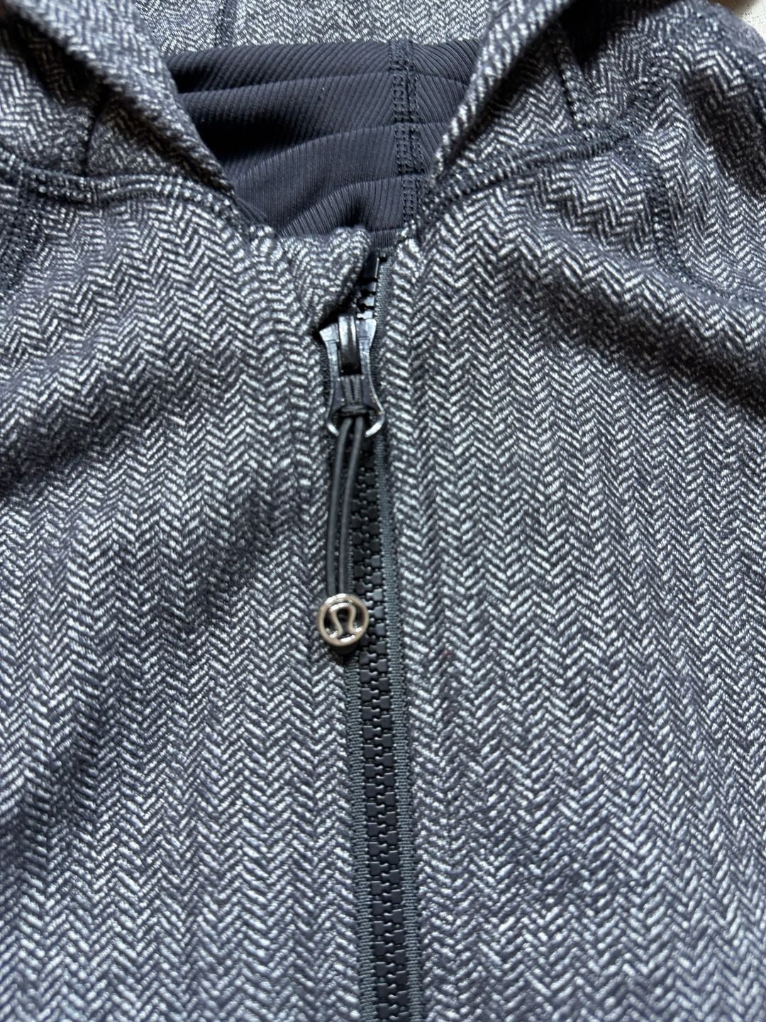 Lululemon Daily Practice Jacket Full Zip Hoodie Gray Herringbone scuba 4