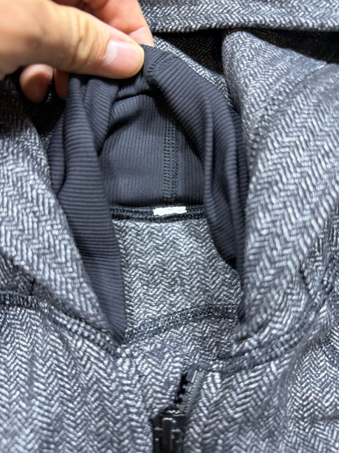 Lululemon Daily Practice Jacket Full Zip Hoodie Gray Herringbone scuba 5