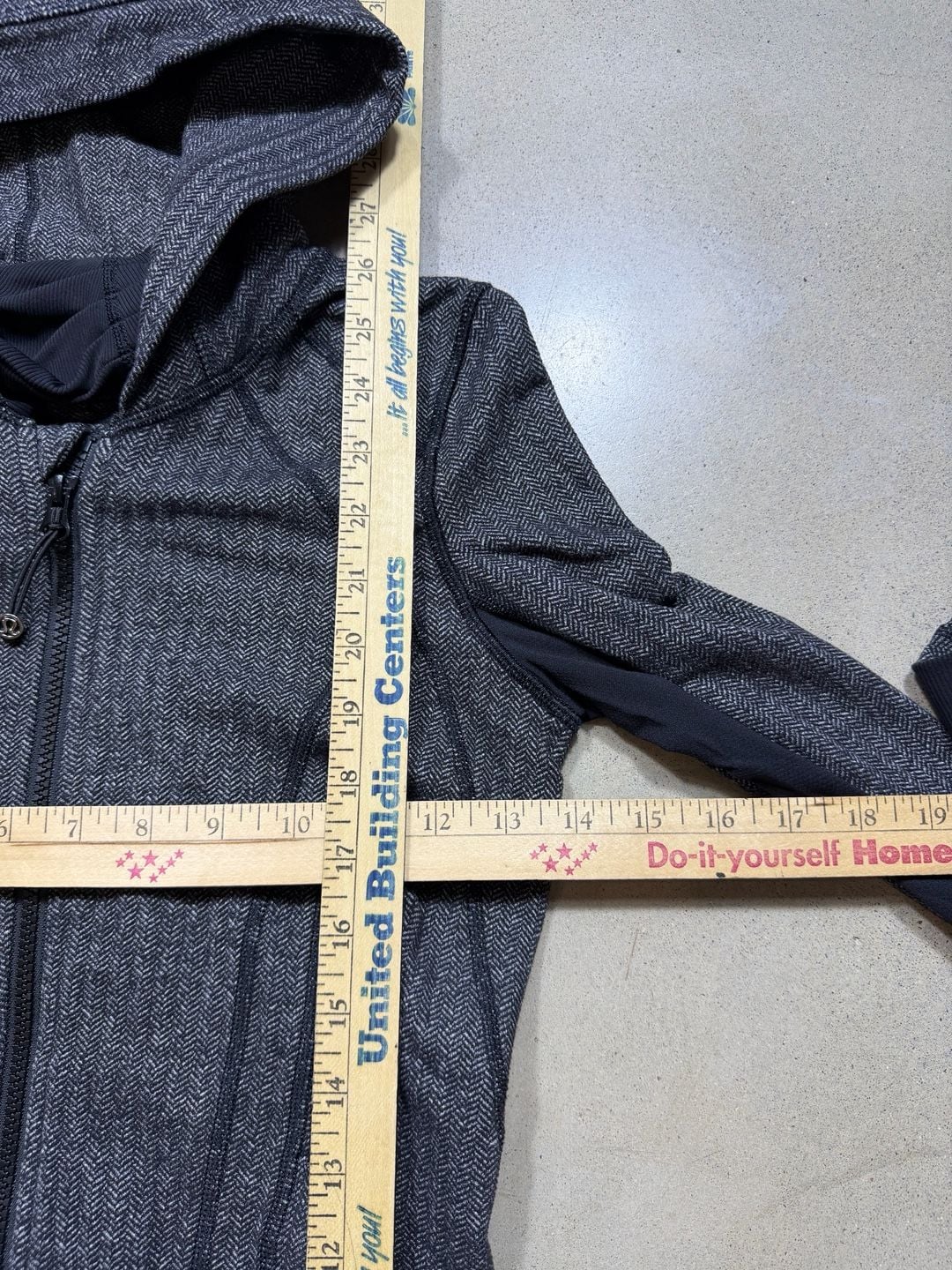 Lululemon Daily Practice Jacket Full Zip Hoodie Gray Herringbone scuba 6