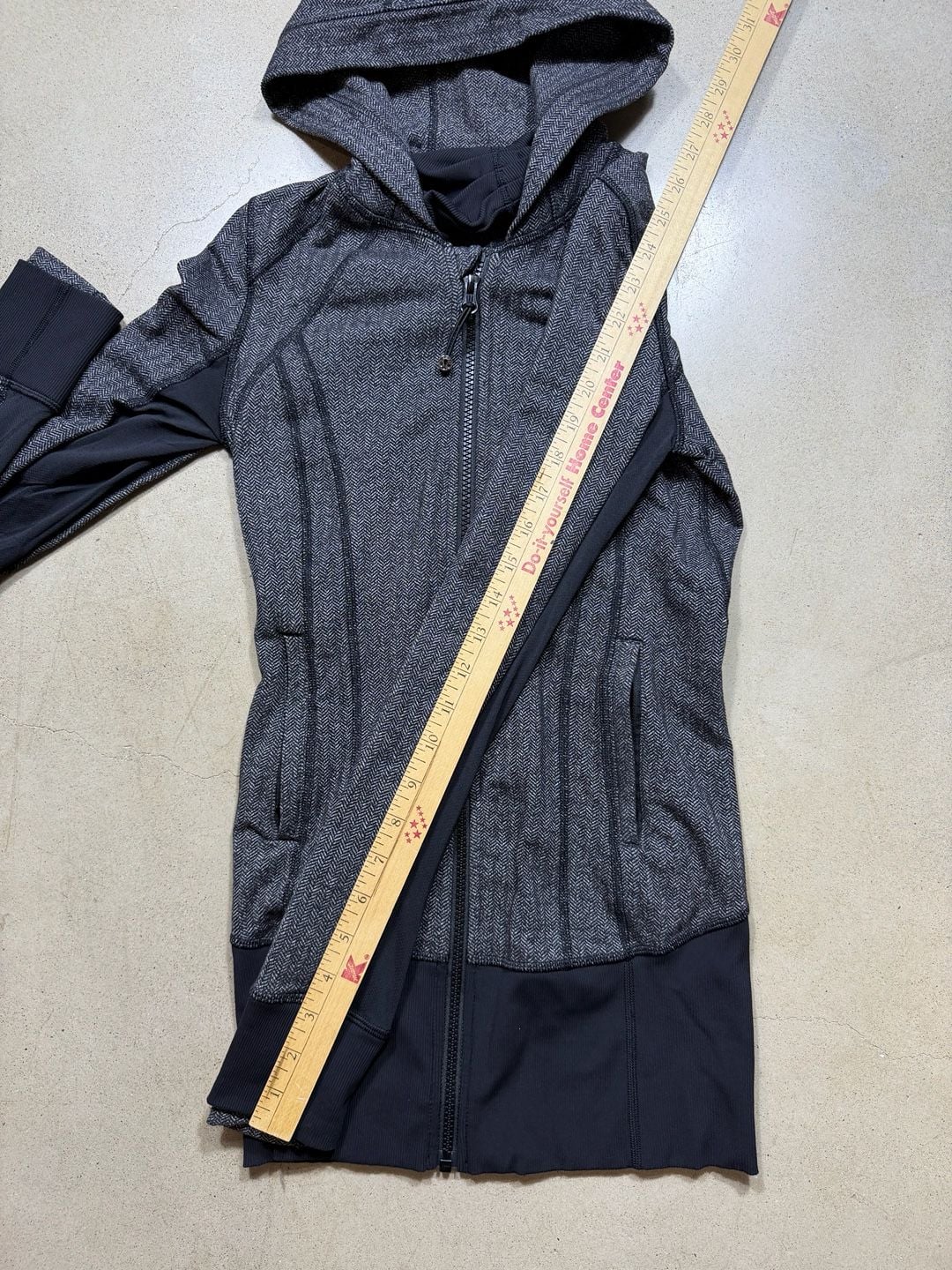 Lululemon Daily Practice Jacket Full Zip Hoodie Gray Herringbone scuba 7