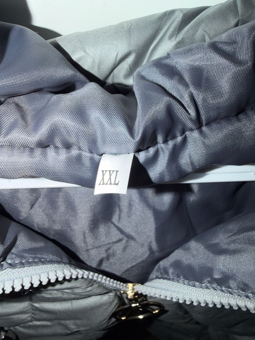 Puffer Jacket Size XXL Gray Hooded Quilted Coat 5