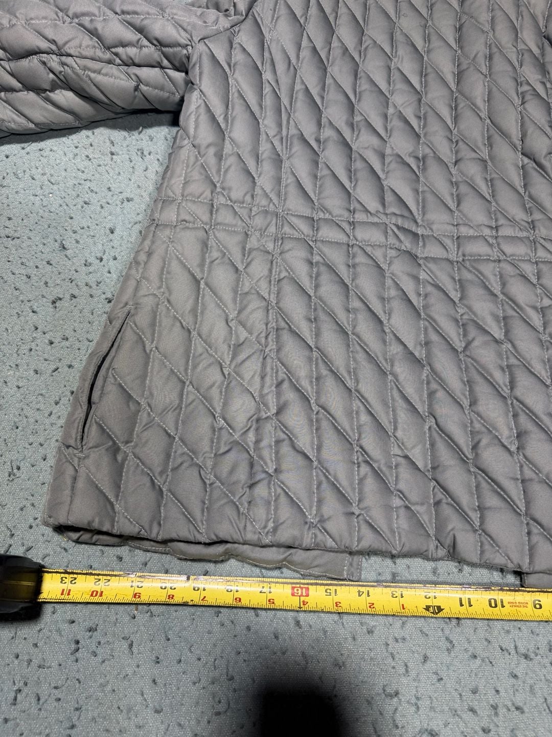 Eddie Bauer Premium Goose Down Jacket Petite M Grey Quilted 5