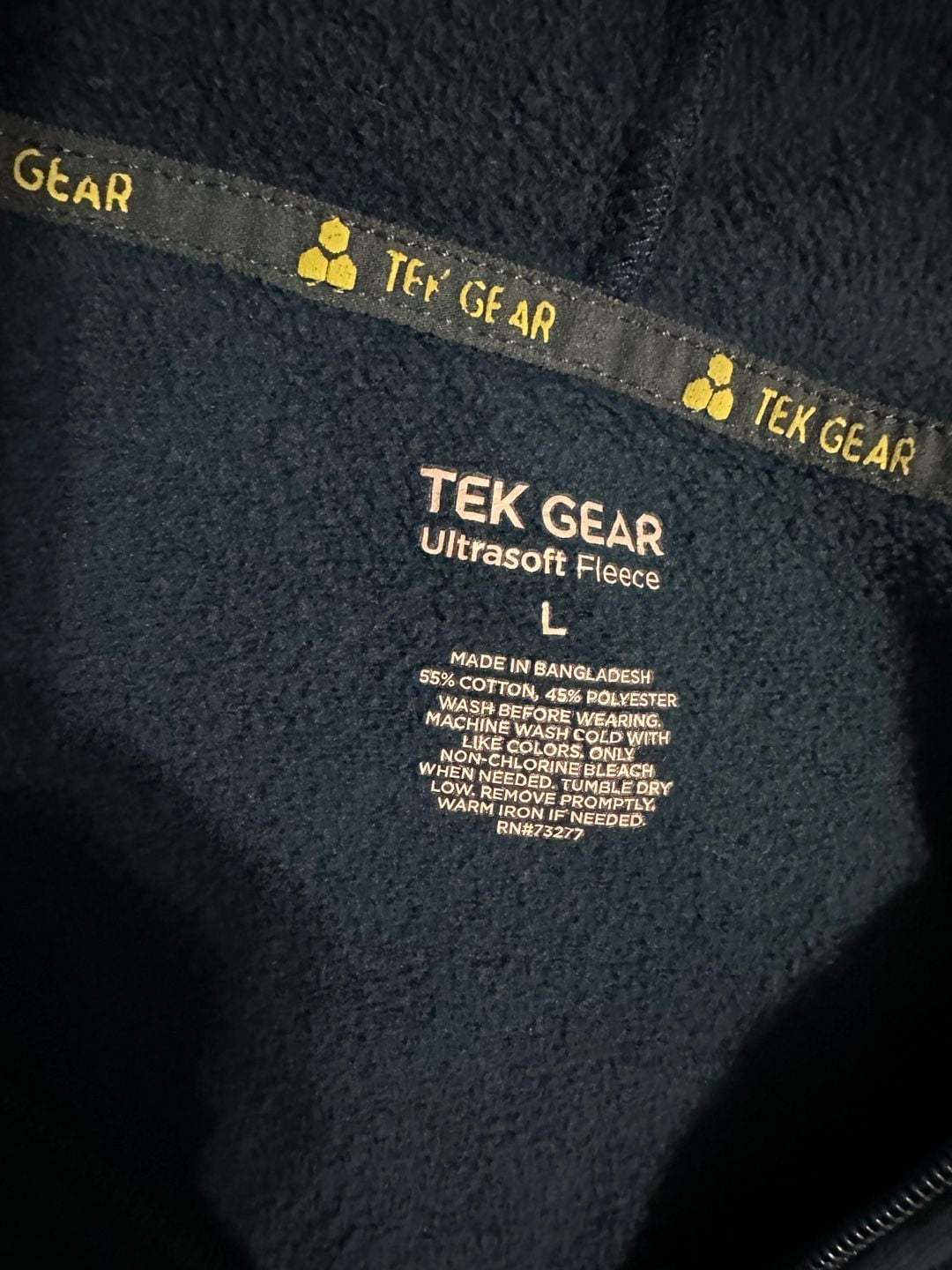 Tek Gear Ultrasoft Fleece Zip Hoodie Size L Teal Blue Full Zip Sweatshirt 3