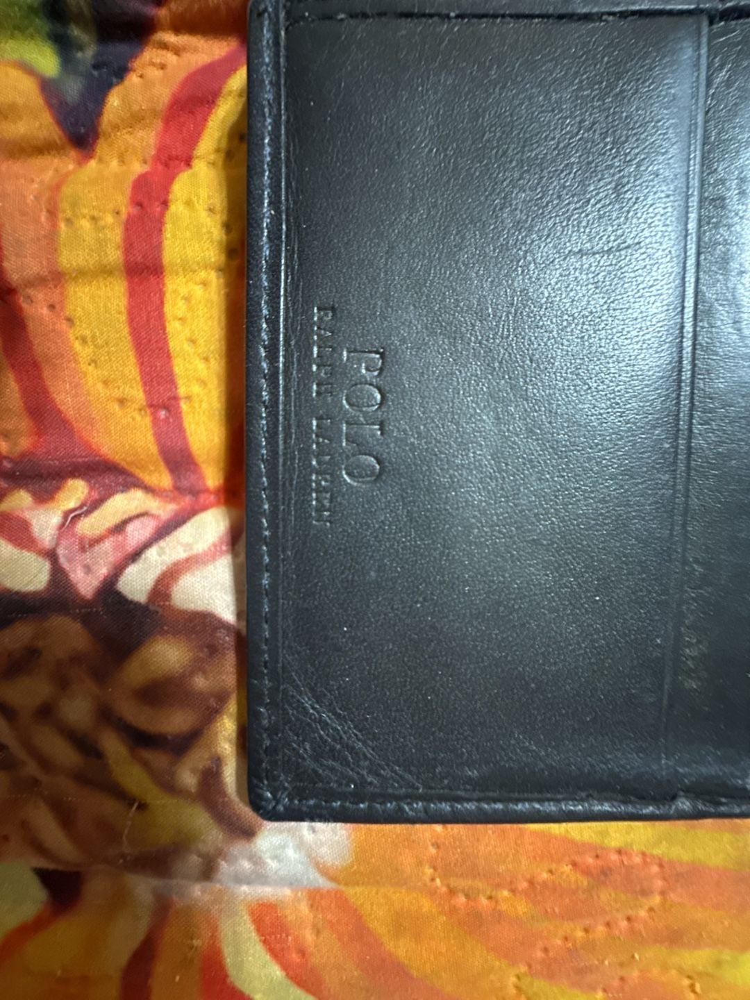 Polo Ralph Lauren Leather Billfold Wallet Black 6