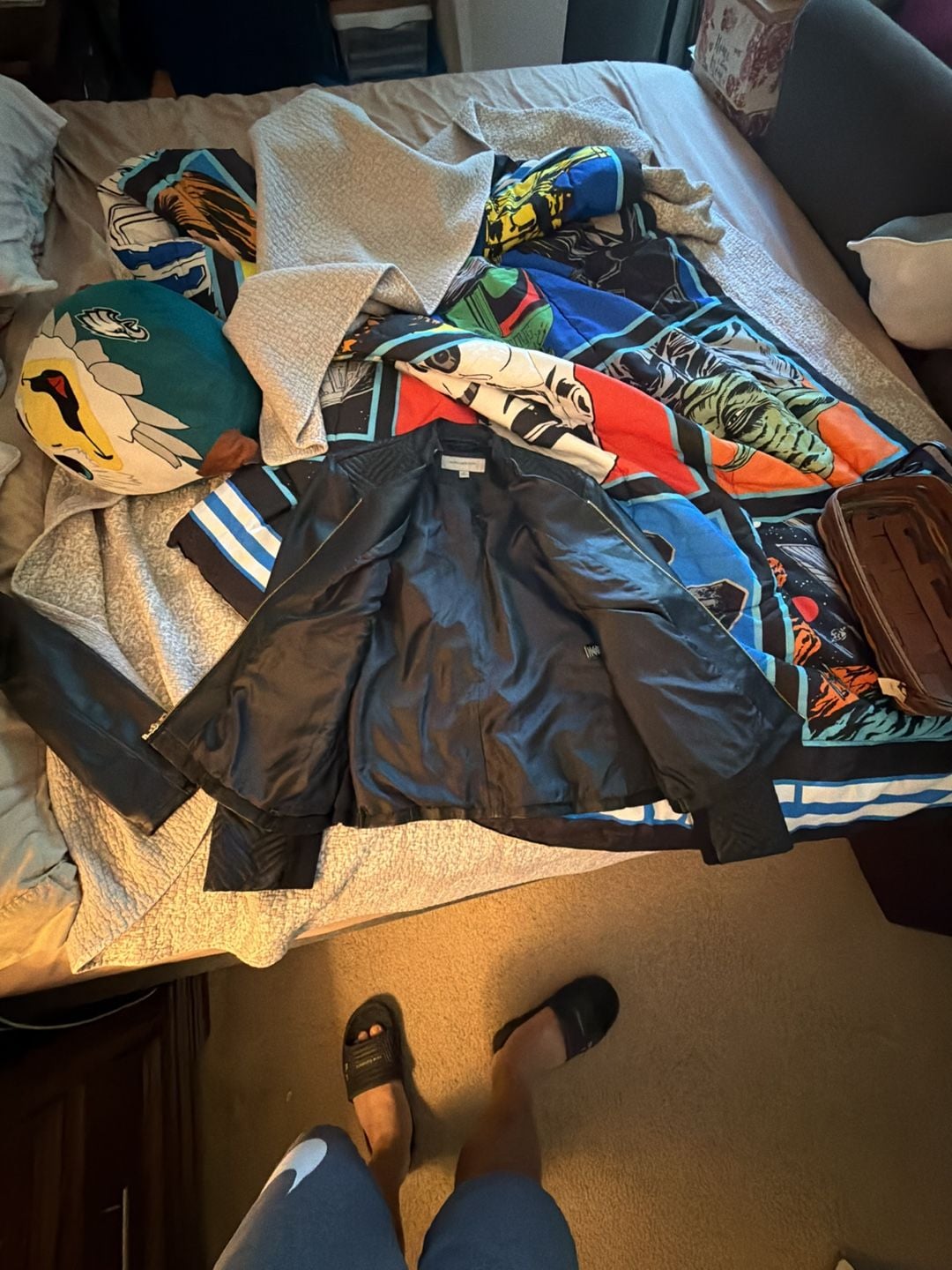 Marc New York Andrew Marc Jacket Size XL Black Faux Leather Quilted 4
