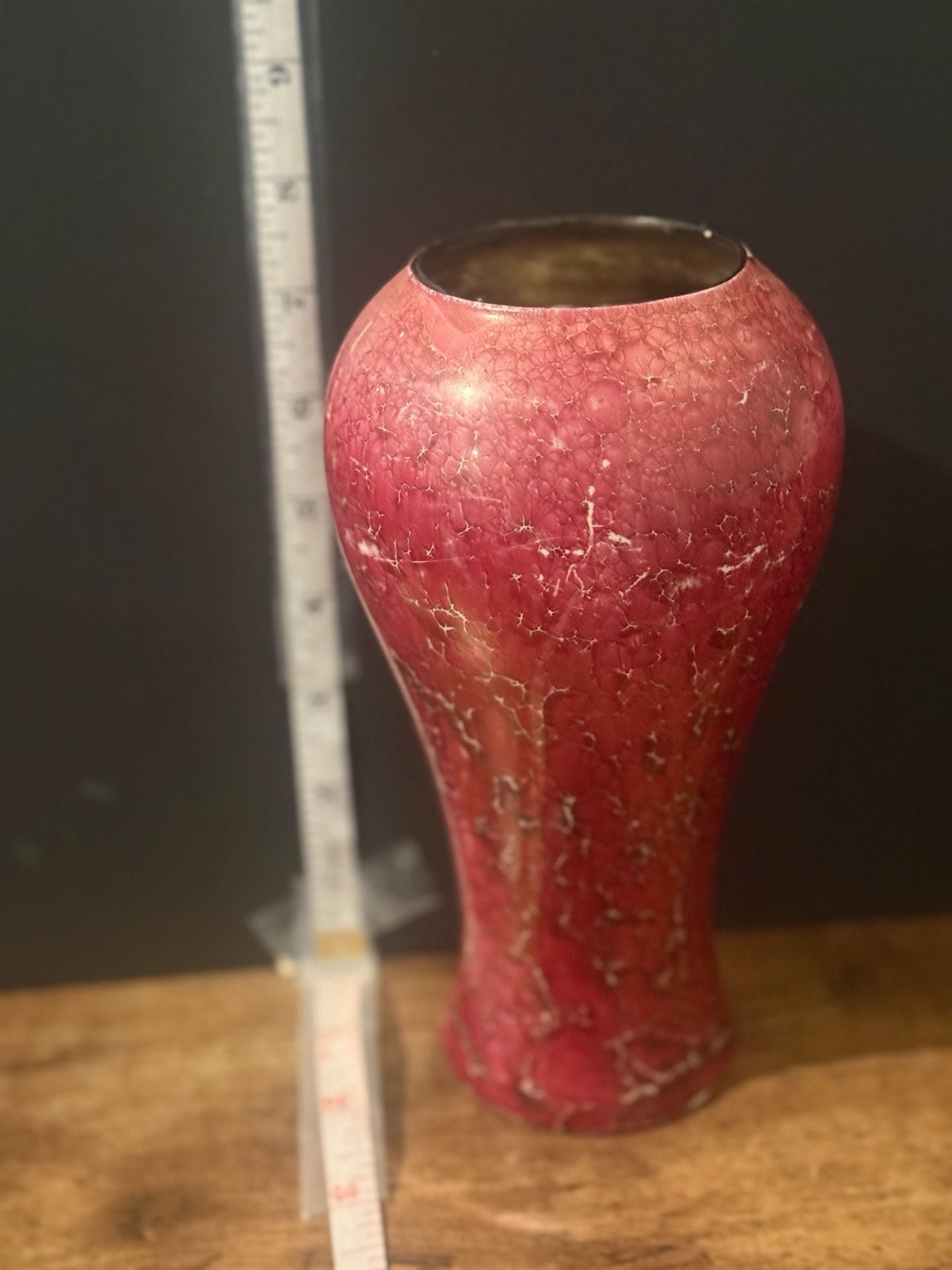 1920's Art Deco Awaji Pottery Ceramic Mauve/Brown Mottled Vase Czeck 3