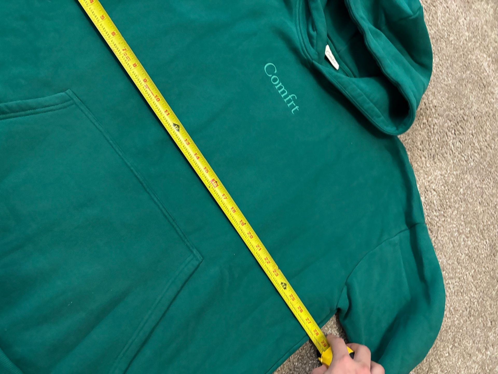 Modern Heavyweight Comfrt Hoodie Size 3XL Emerald Green Oversized Pullover Sweatshirt 4