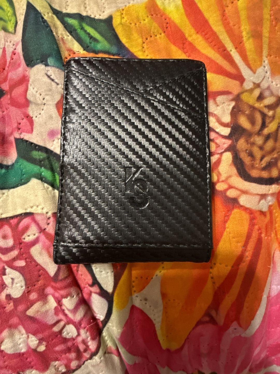 KS Men's Carbon Fiber Wallet AirTag Holder Black 2
