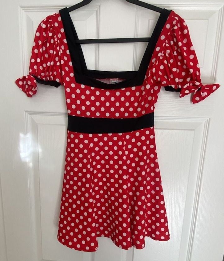 J Valentine Dress Size S/M Red White Polka Dot Costume Minnie 3