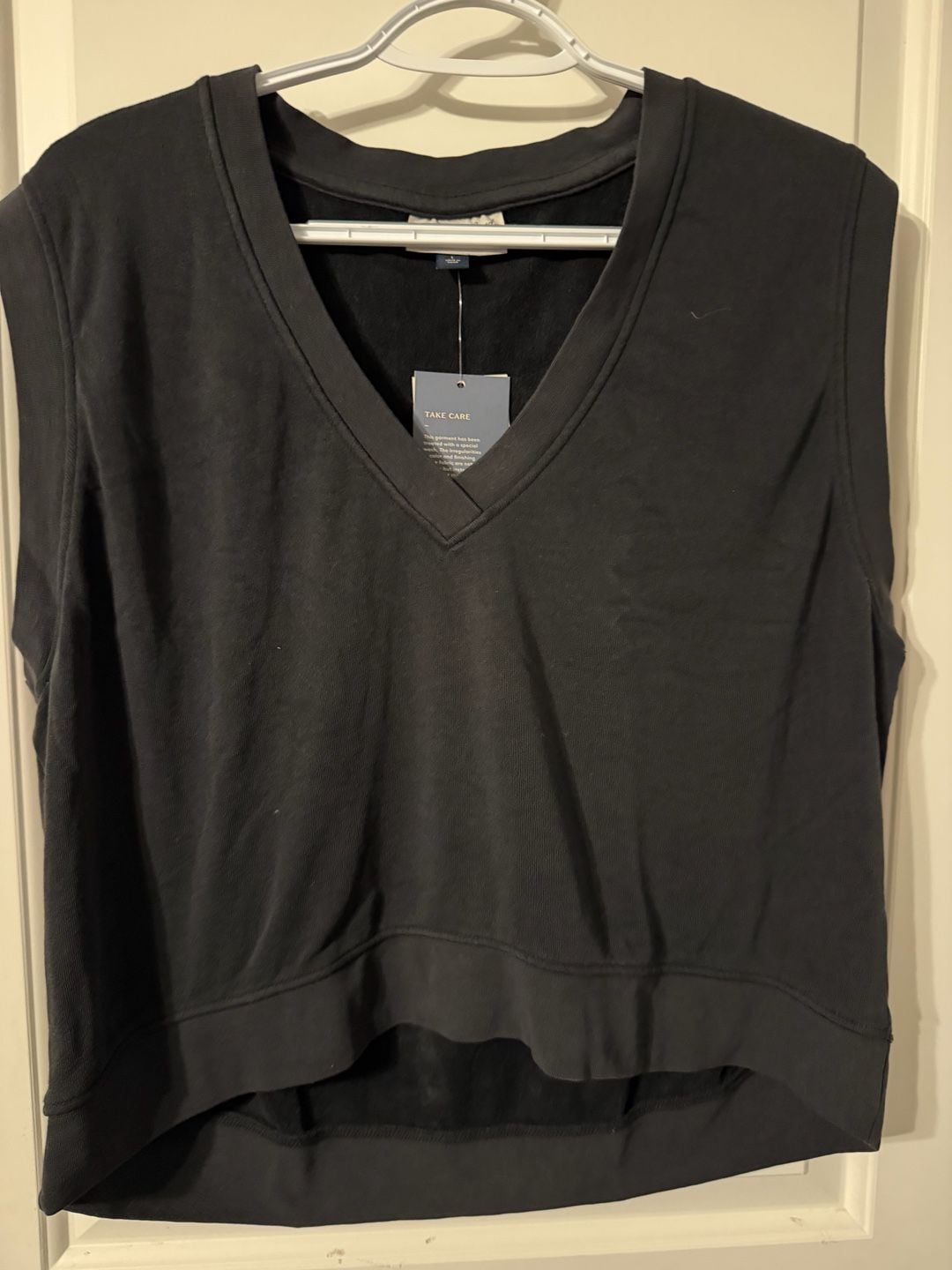 Universal Thread V-Neck Sweatshirt Vest Size L Black French Terry 2