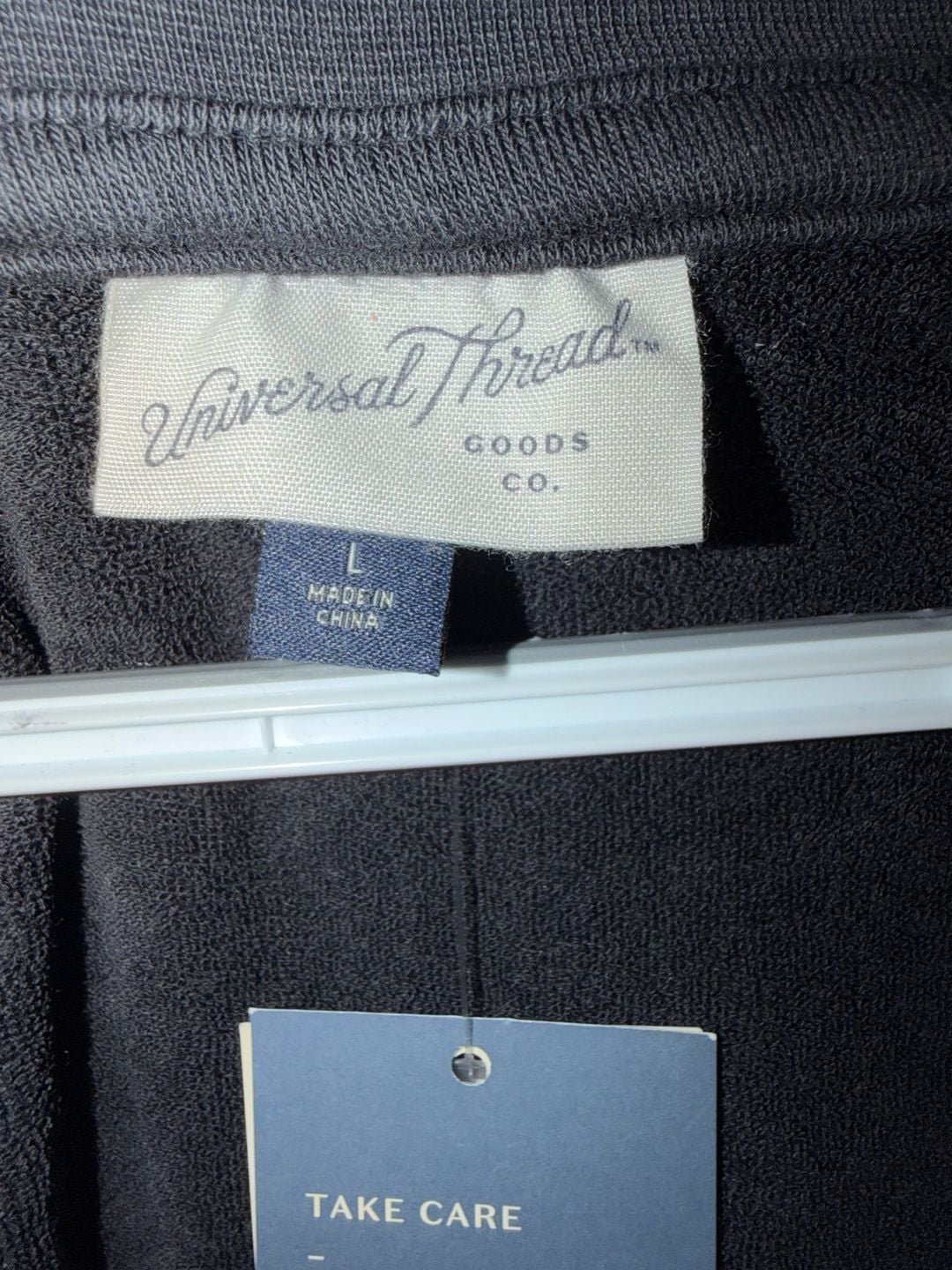 Universal Thread V-Neck Sweatshirt Vest Size L Black French Terry 3