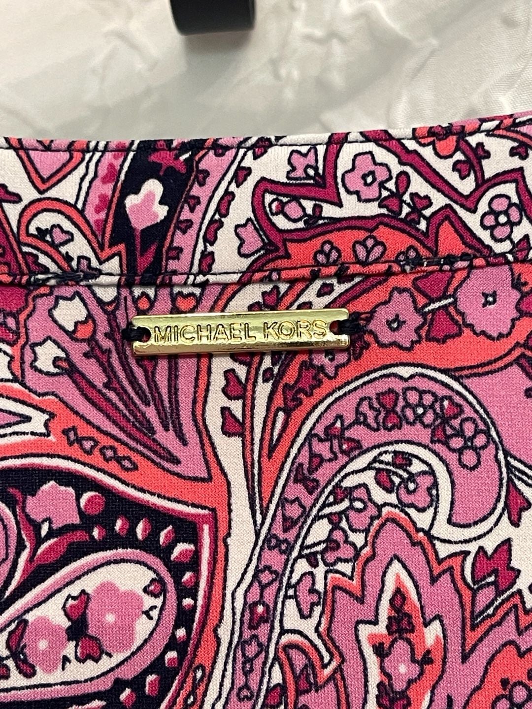 Michael Kors Pink Paisley Sleeveless Ruffle Hem Mini Dress Extra Small Boho 5