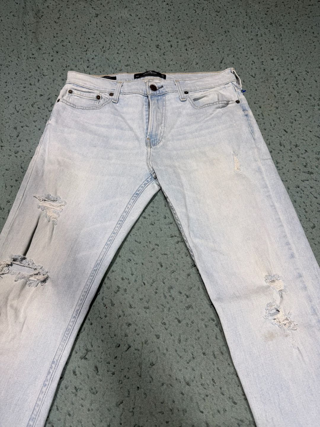 Hollister Slim Straight Jeans W32 L32 Light Wash Distressed Epic Flex 2