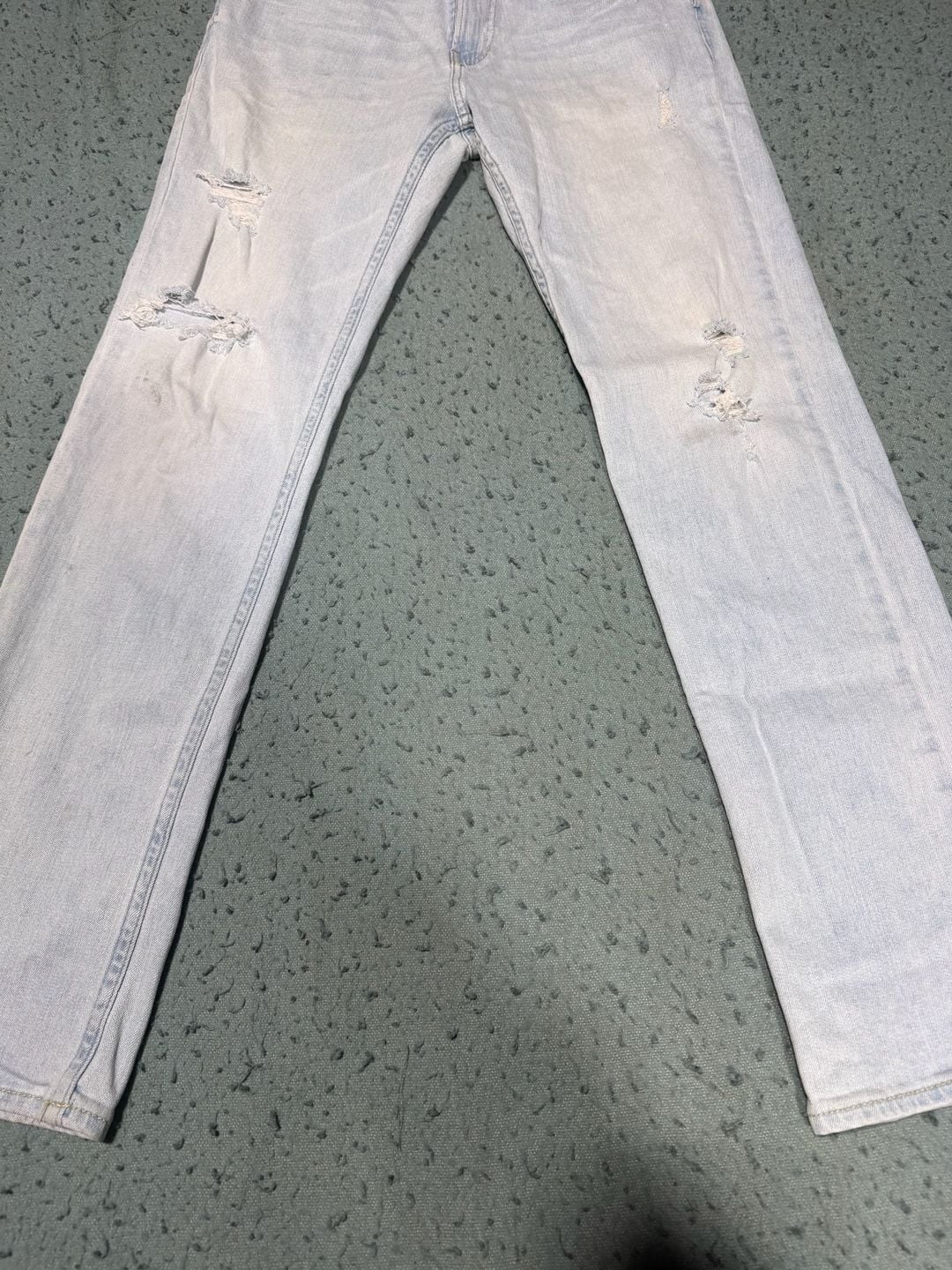 Hollister Slim Straight Jeans W32 L32 Light Wash Distressed Epic Flex 4
