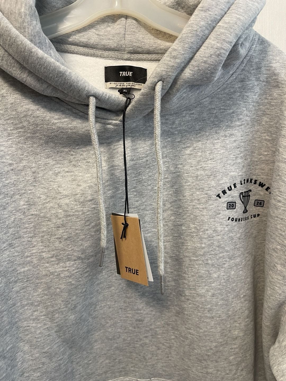 True Linkswear Founders Cup Hoodie Size XL Grey 4