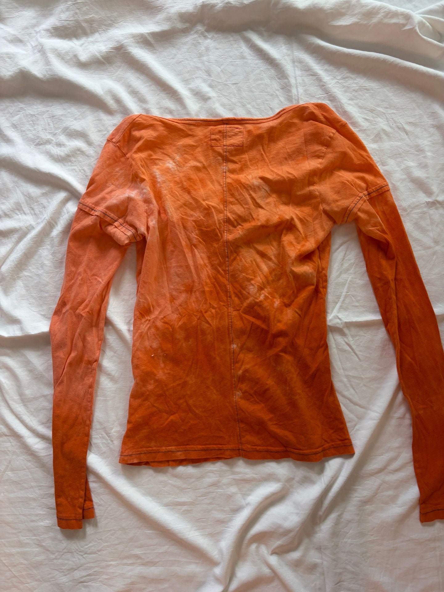 Gypsy 05 Long Sleeve Henley Top Orange Tie Dye 3