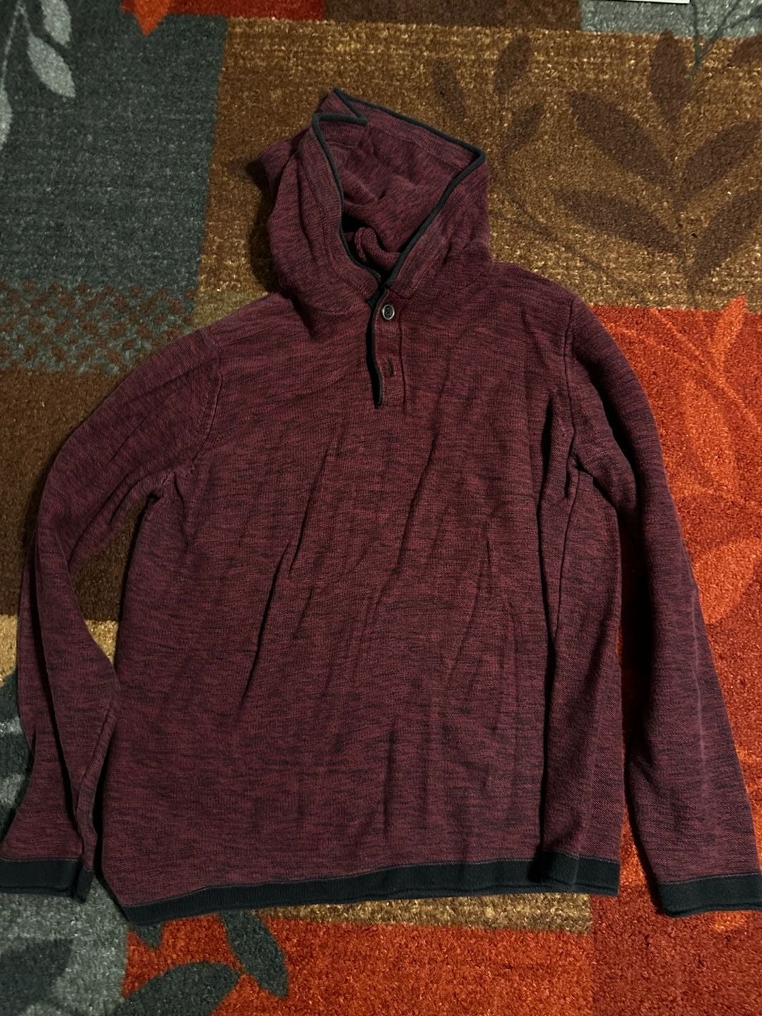 American Eagle Outfitters Hoodie Size Large Burgundy Pullover Sweater 2
