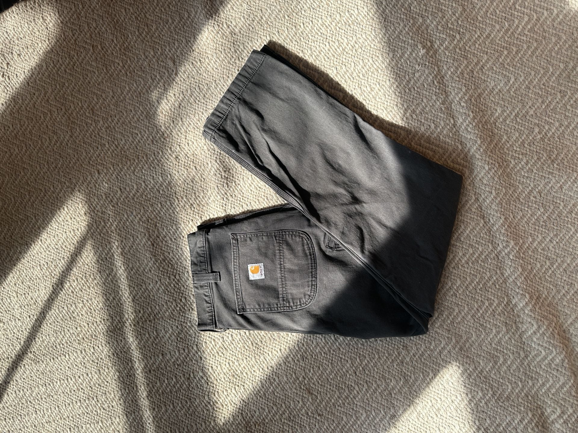 Carhartt Relaxed Fit Work Pants Size 34x32 Gray Canvas Utility 5