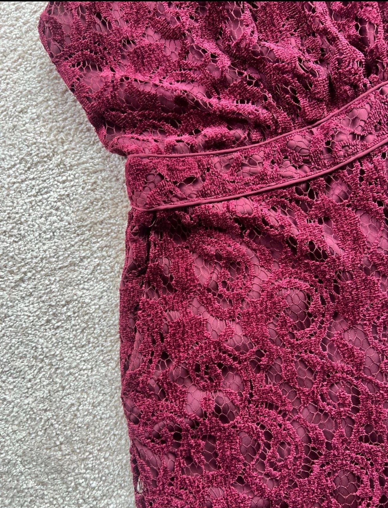 Anthropologie Aida Lace Halter Jumpsuit Wine Red 7