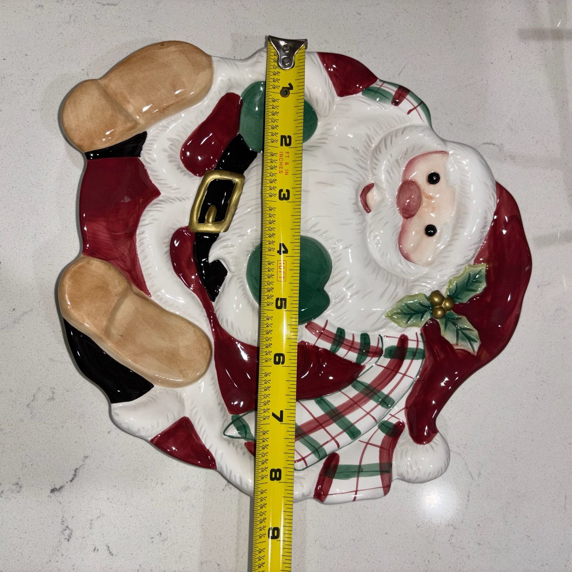 Fitz And Floyd Essentials Santa Figural Appetizer Plate Wall Plate 7