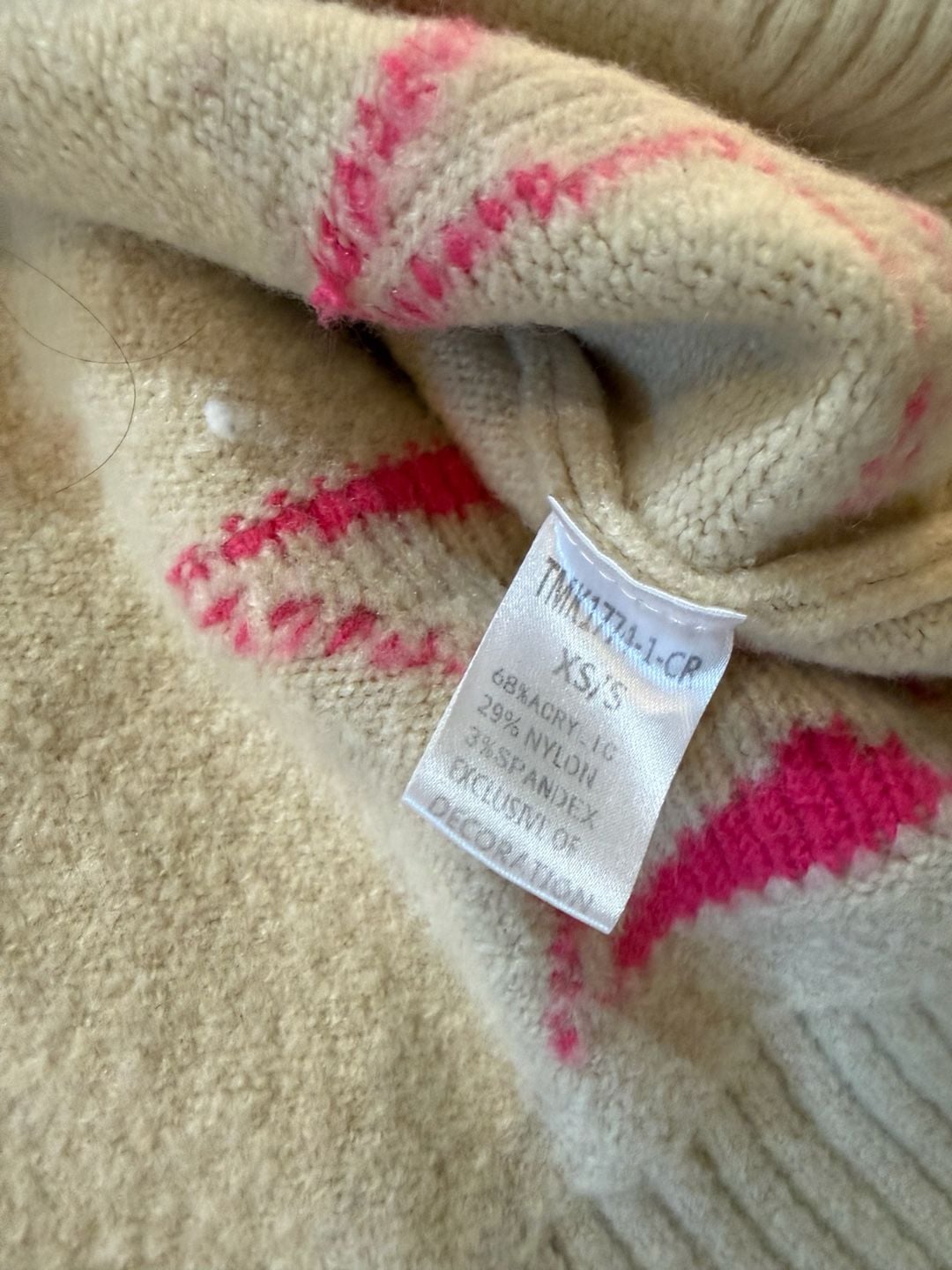 THML Multi Star Turtle Neck Sweater Size XS/S Cream (b1) 7
