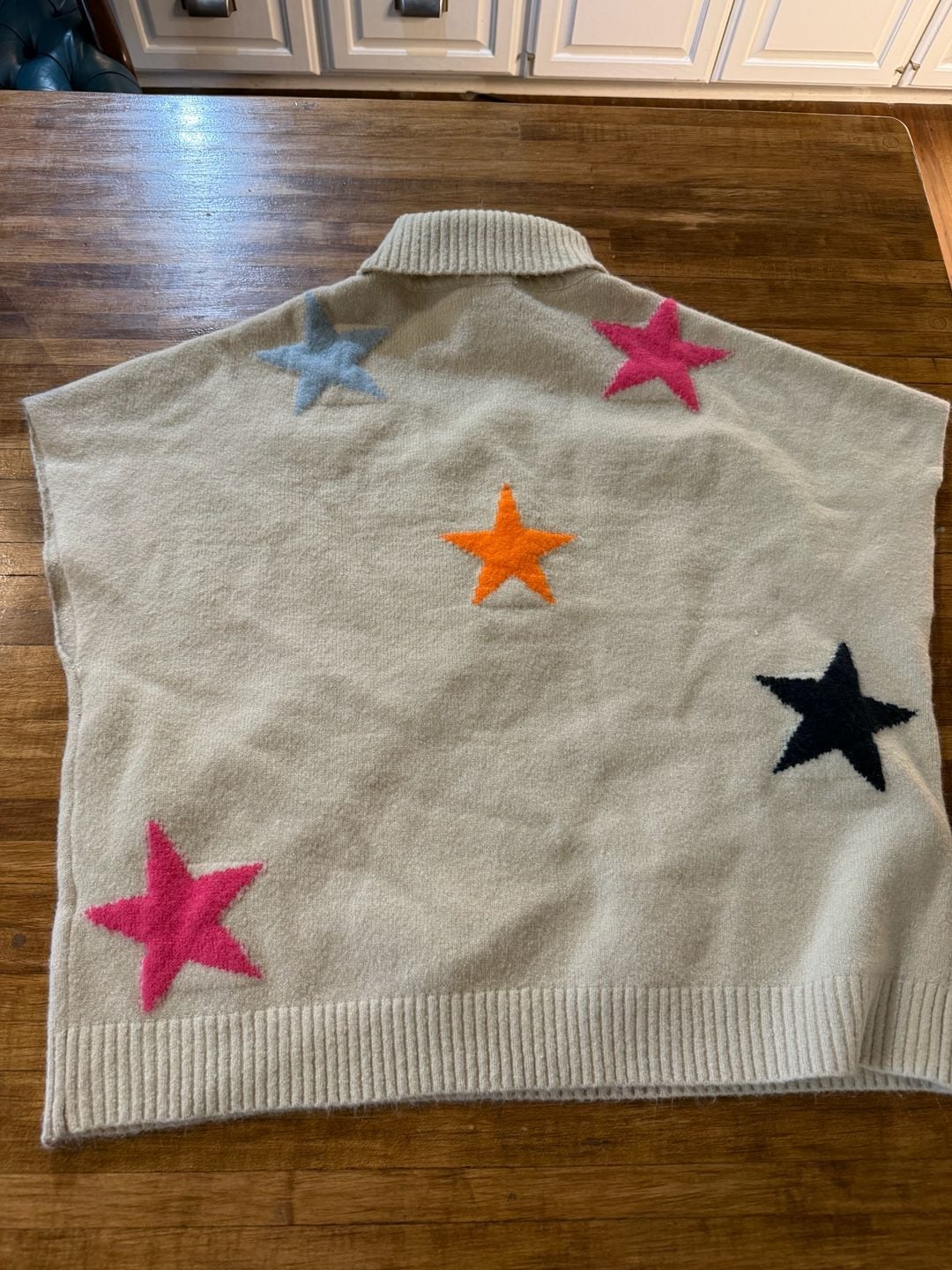 THML Multi Star Turtle Neck Sweater Size XS/S Cream (b1) 8