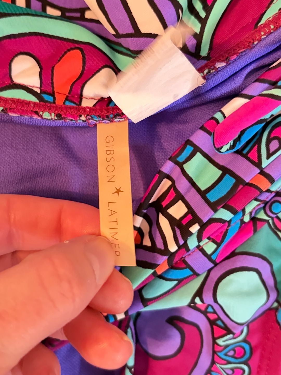Gibson & Latimer Tankini Swimsuit Set Size M Multicolor Paisley Halter BOHO 5