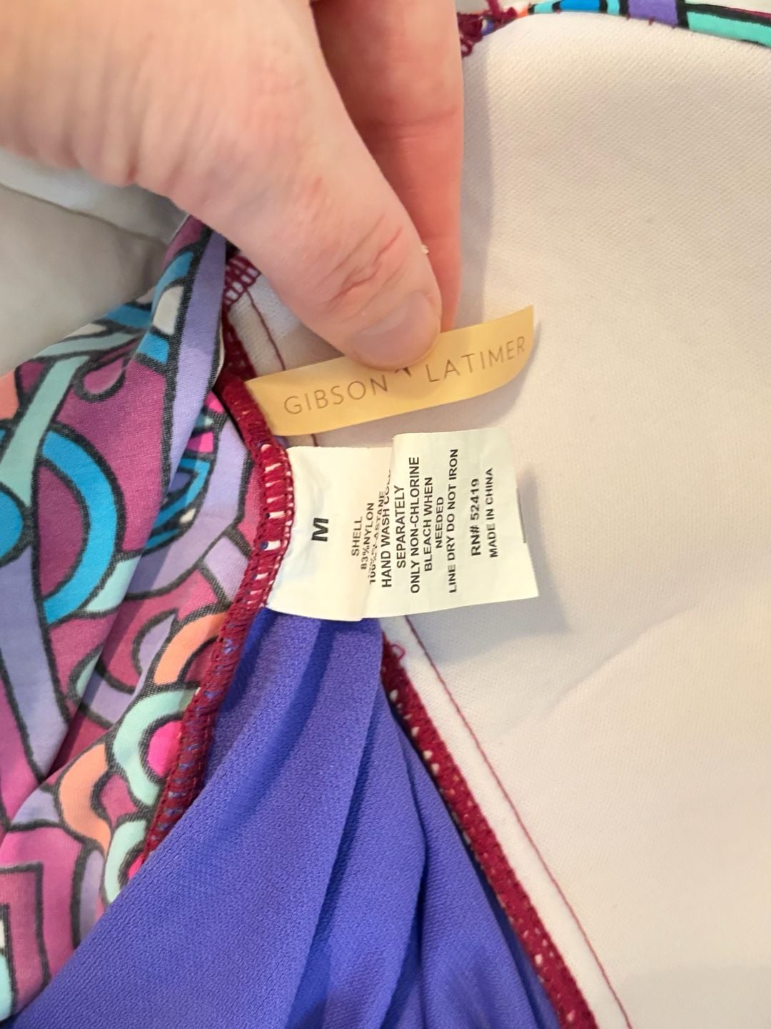 Gibson & Latimer Tankini Swimsuit Set Size M Multicolor Paisley Halter BOHO 9