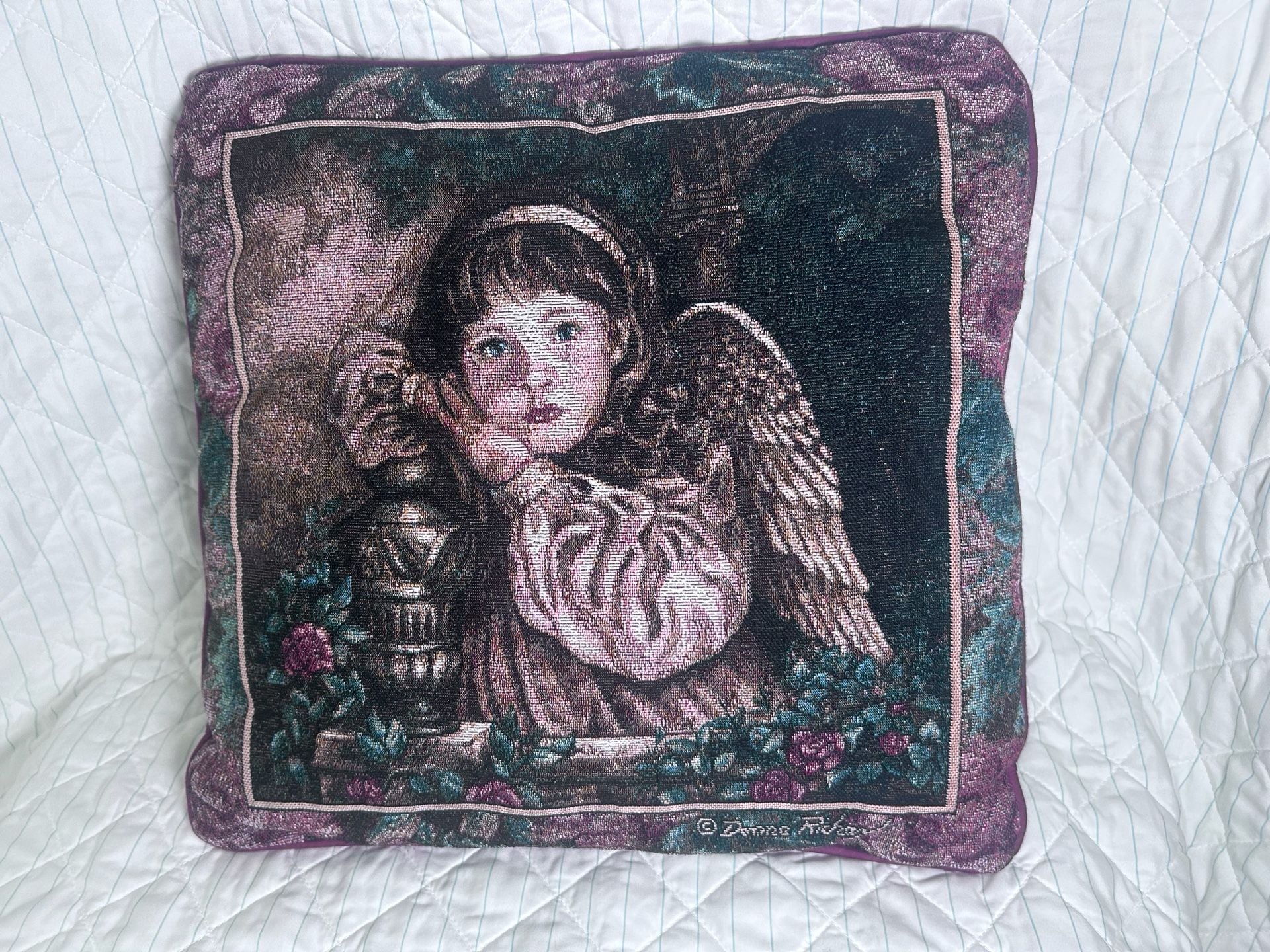 Donna Richardson Tapestry Accent Pillow Angel Art 1