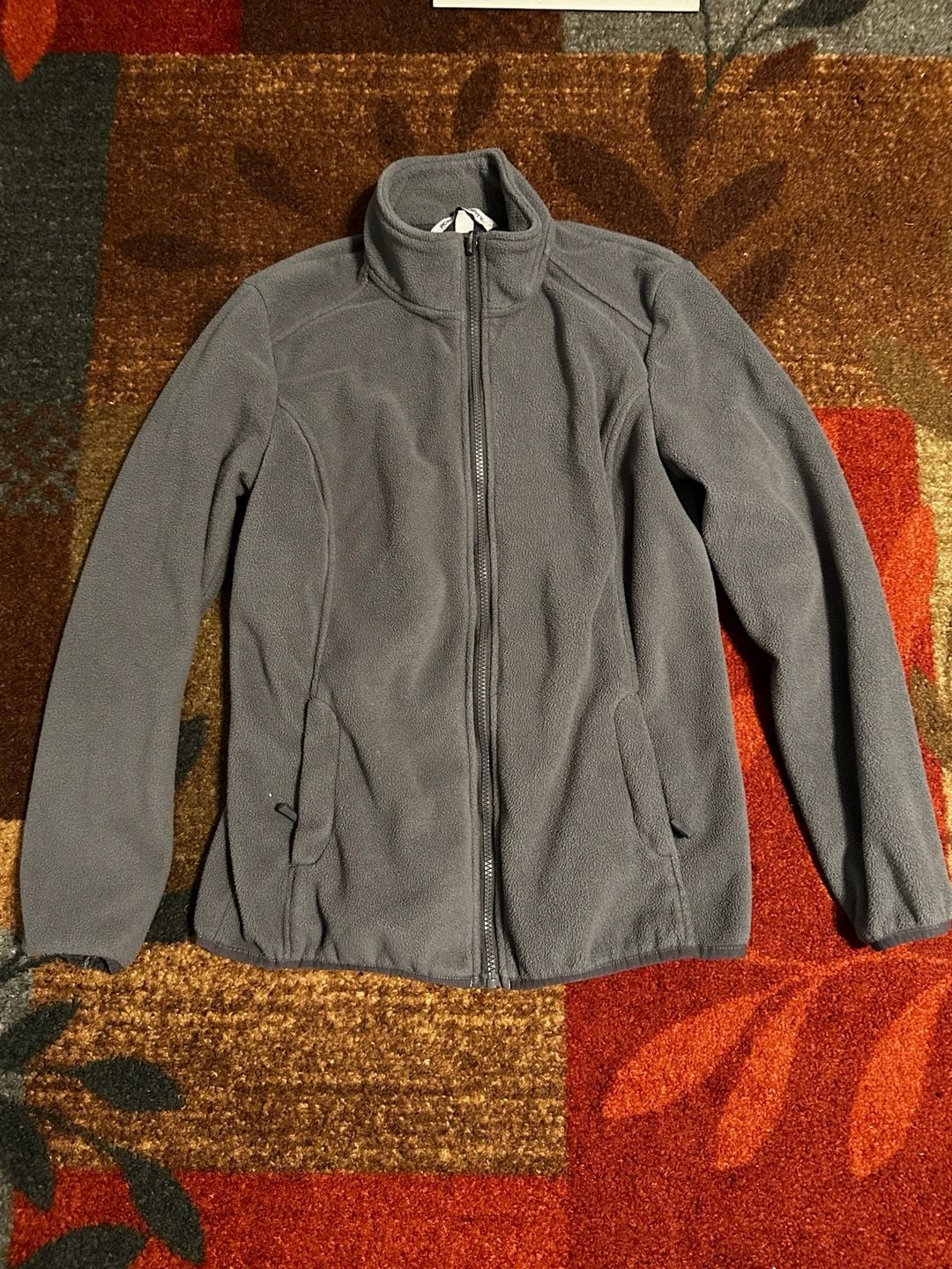 Port Authority Fleece Jacket Size M Gray Full Zip 2