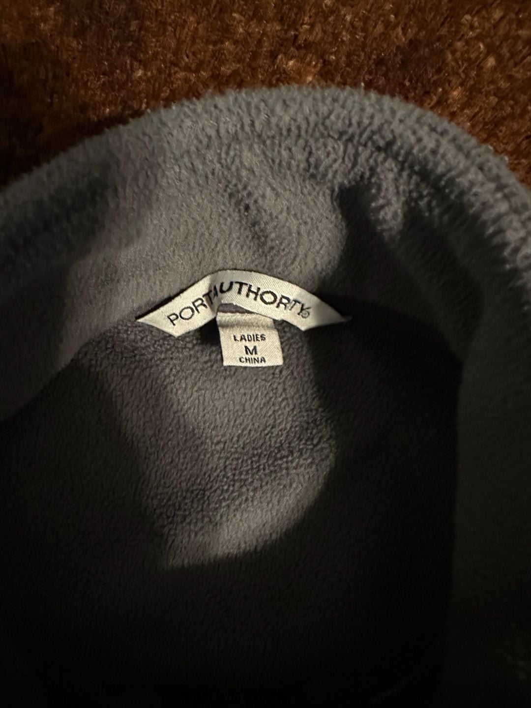 Port Authority Fleece Jacket Size M Gray Full Zip 3