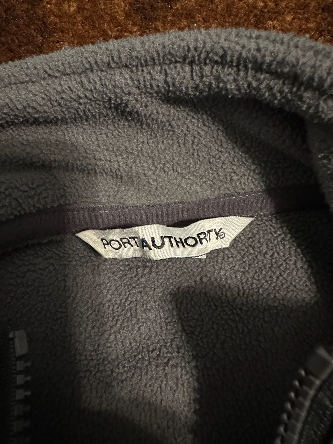 Port Authority Fleece Jacket Size M Gray Full Zip 4