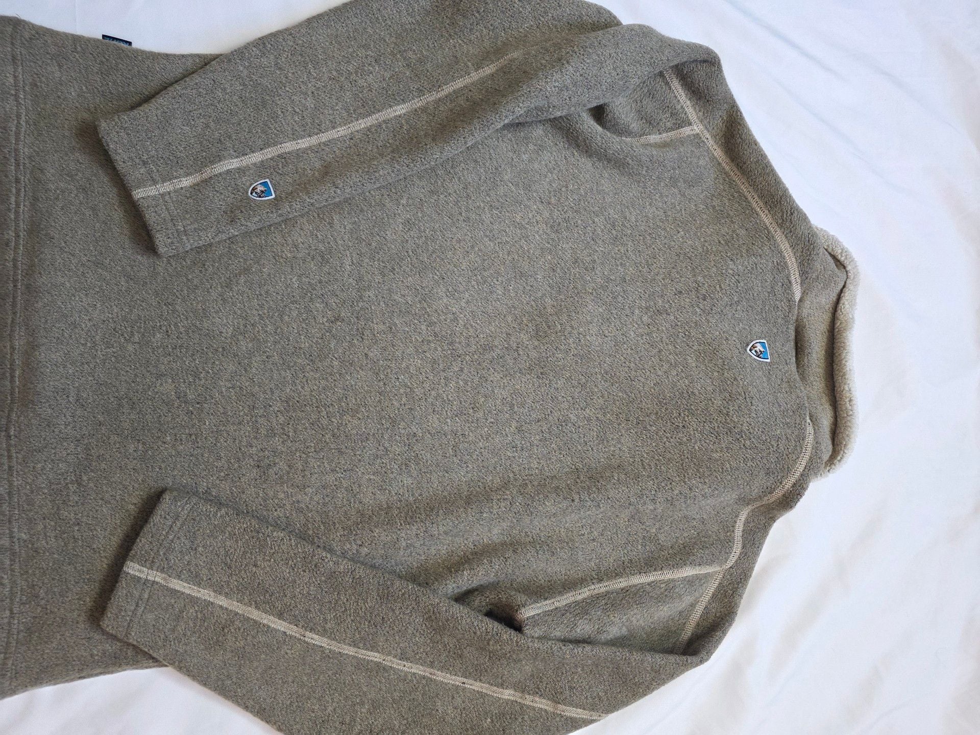 Kuhl Europa 1/4 Zip Fleece Pullover Sweater Size L Tan Brown 5