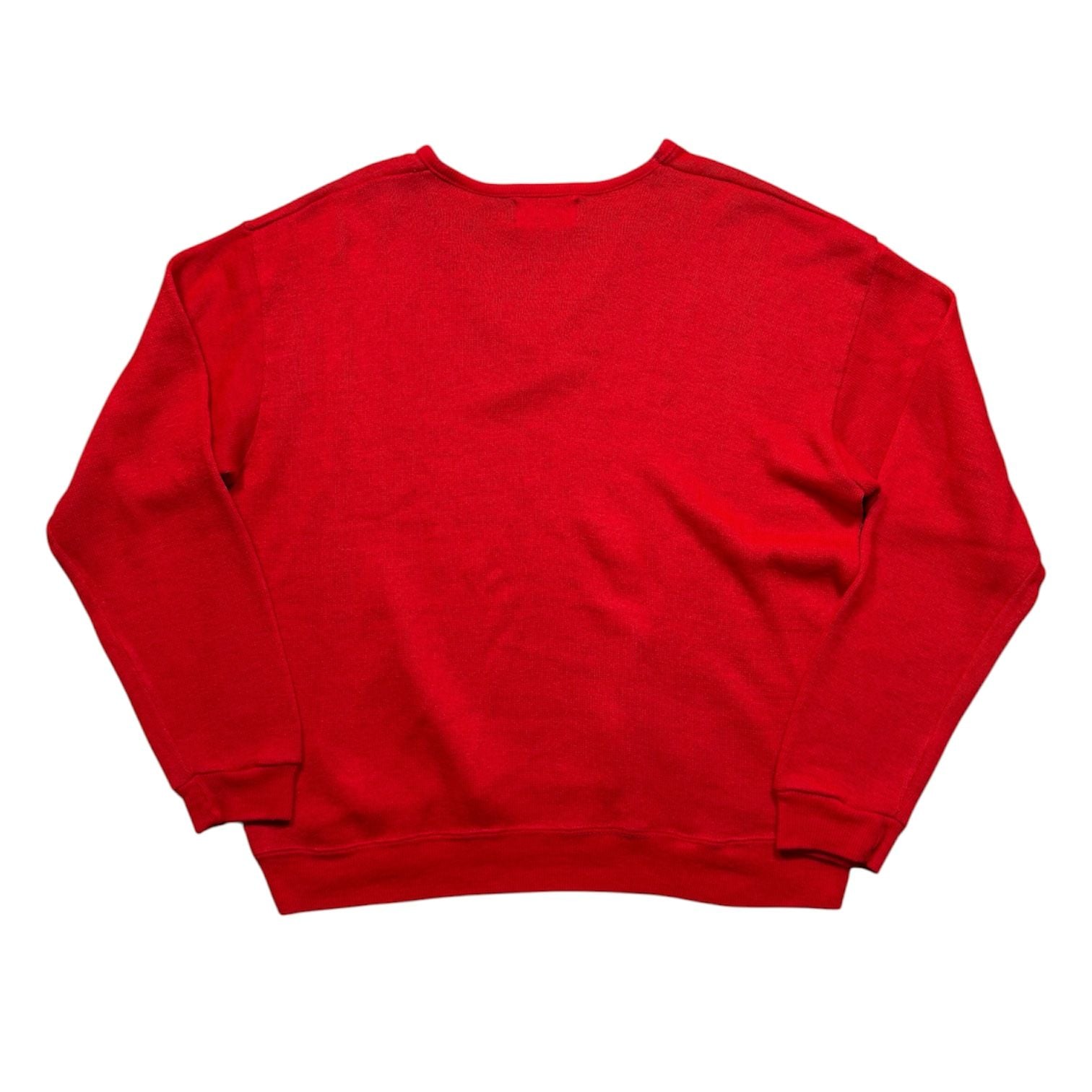 Vintage Creslan And Rayon V-Neck Sweater Size XL Red North 3