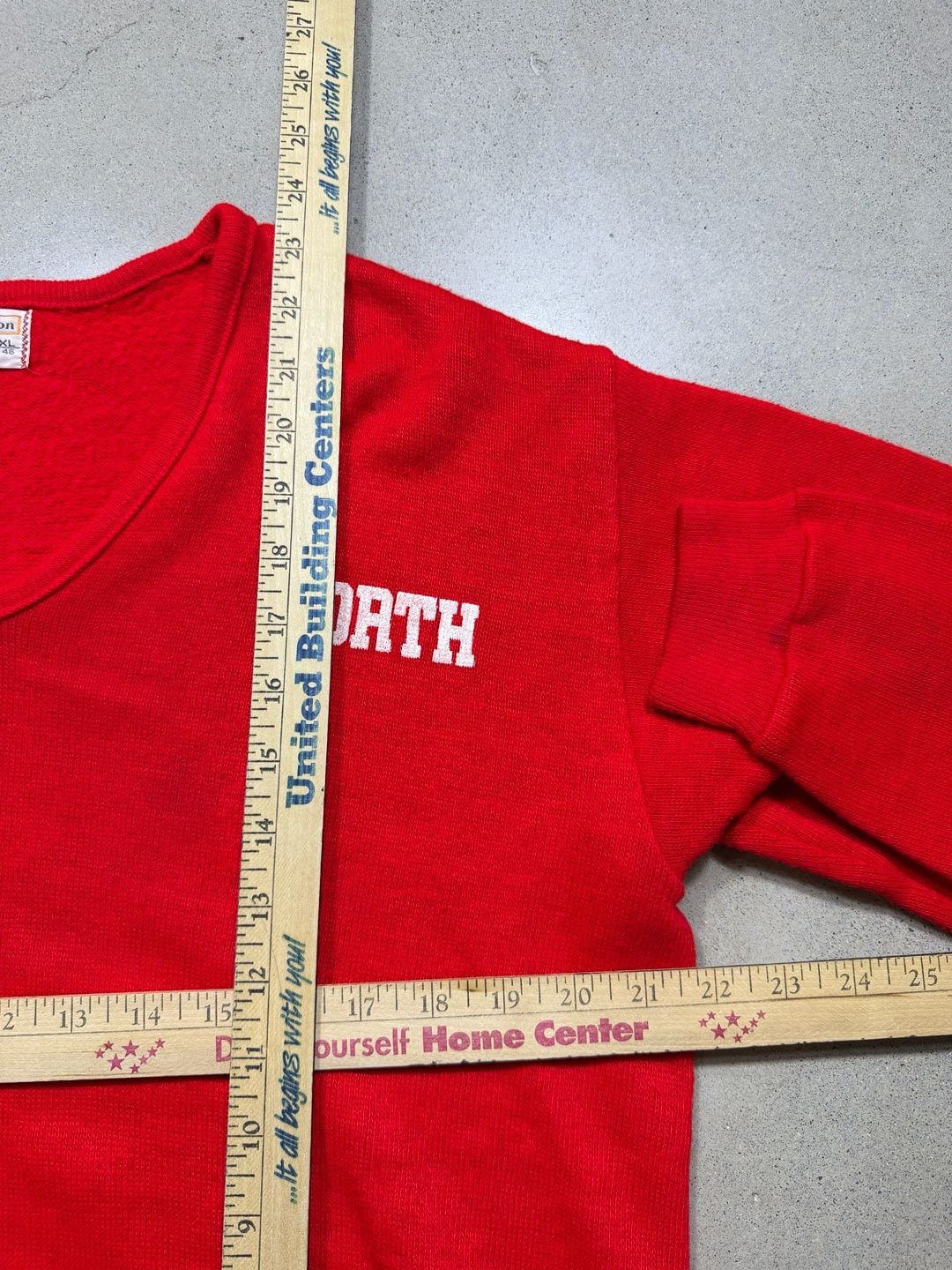 Vintage Creslan And Rayon V-Neck Sweater Size XL Red North 6