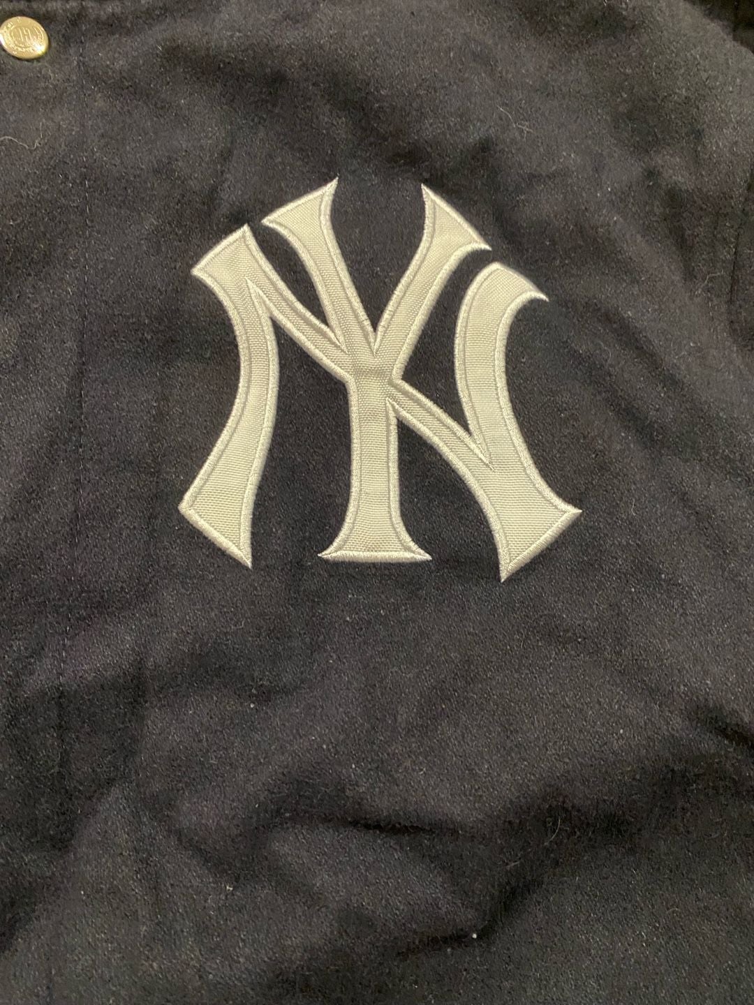 JH Design New York Yankees Reversible Varsity Jacket Navy Wool 3