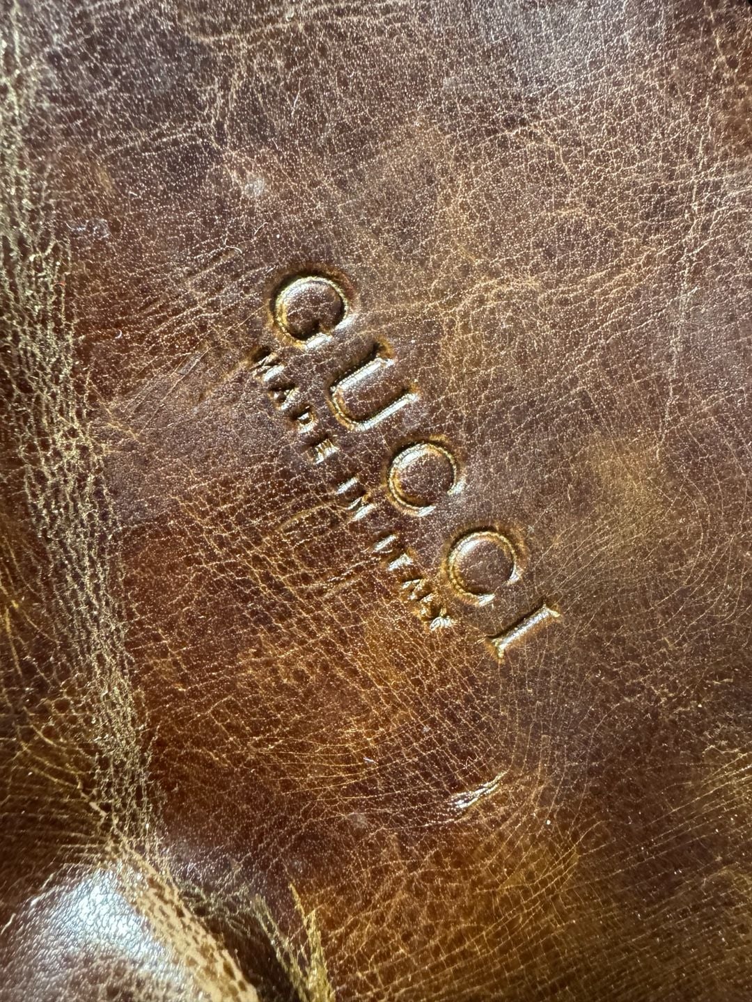 Gucci Leather Shoulder Bag Brown 5