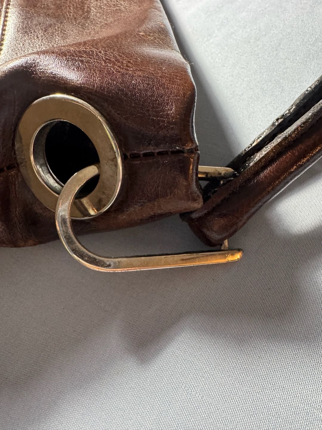 Gucci Leather Shoulder Bag Brown 7