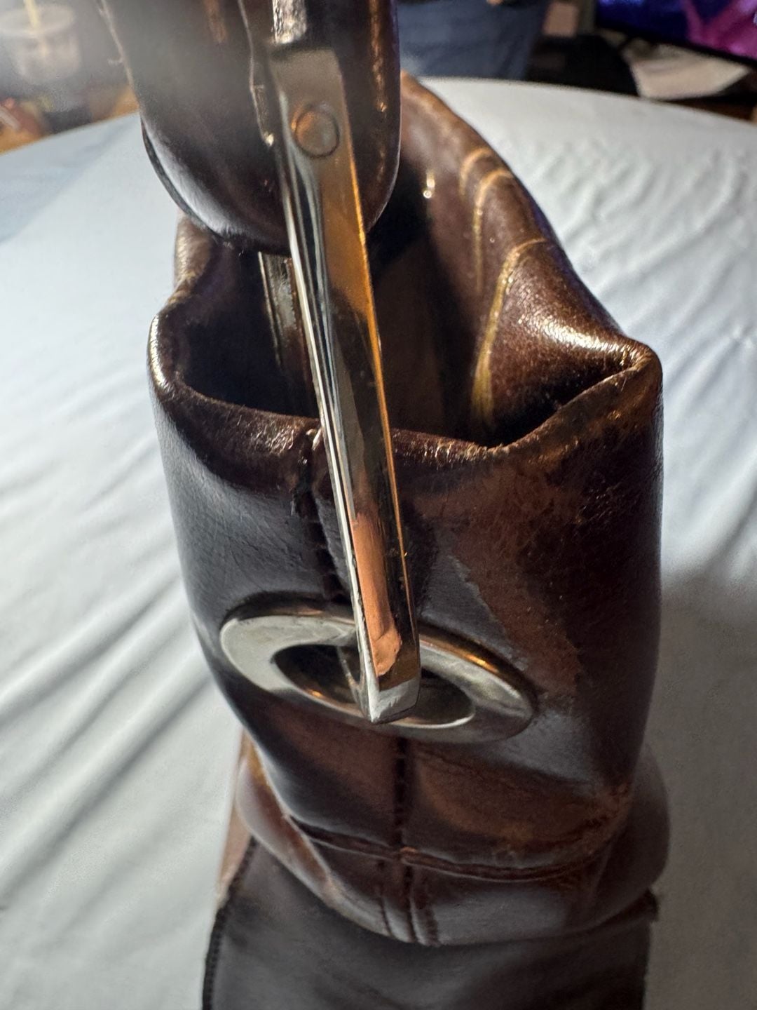 Gucci Leather Shoulder Bag Brown 8