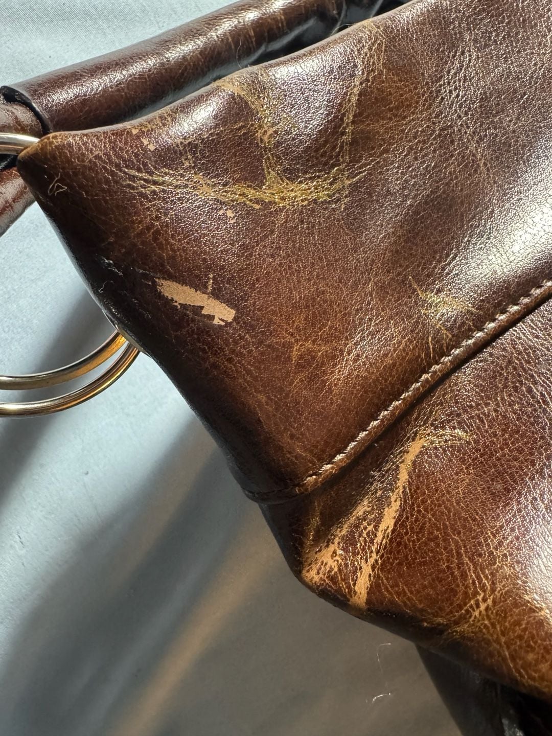Gucci Leather Shoulder Bag Brown 14