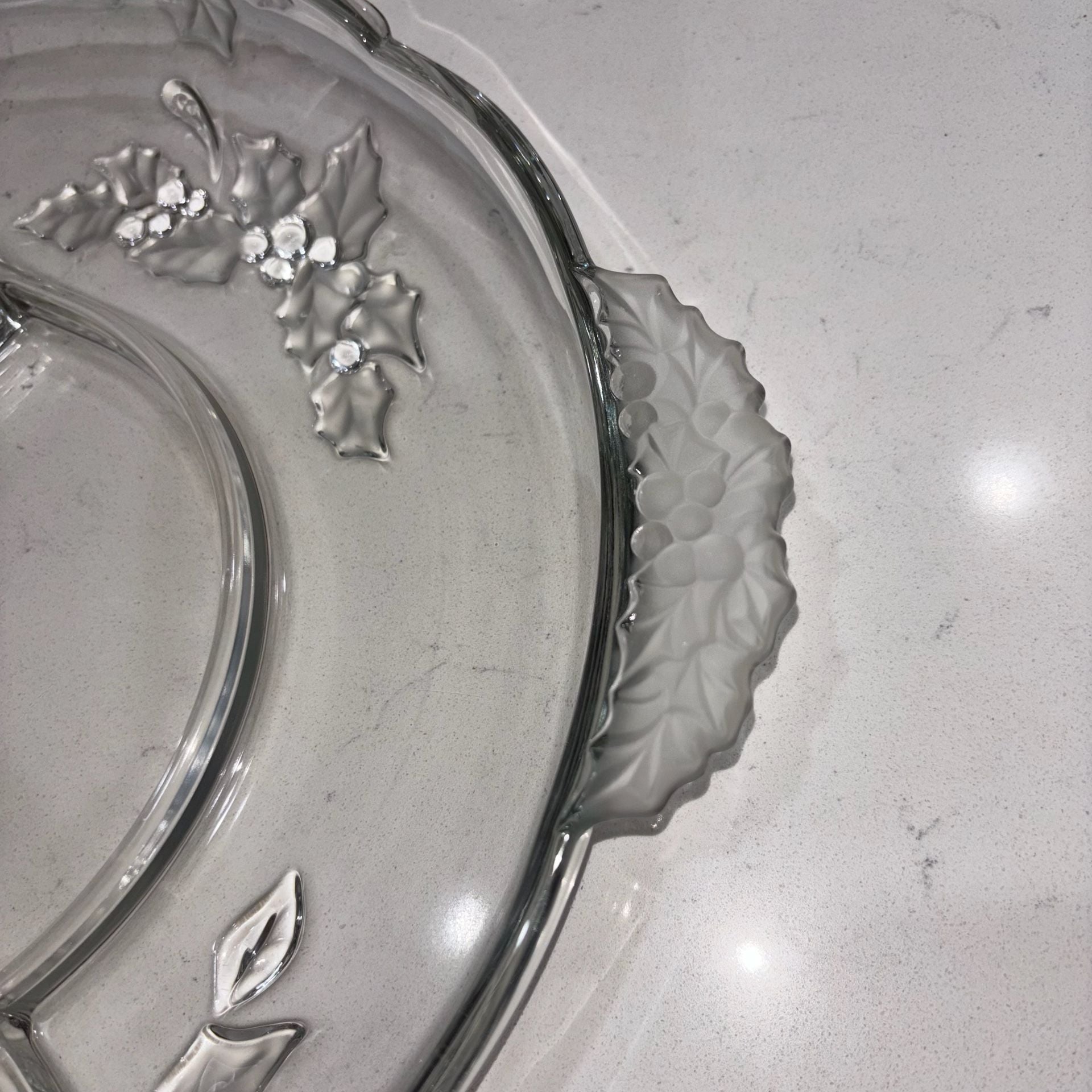 Mikasa Holiday Frosted Poinsettia Divided Serving Platter
16”x13”  7