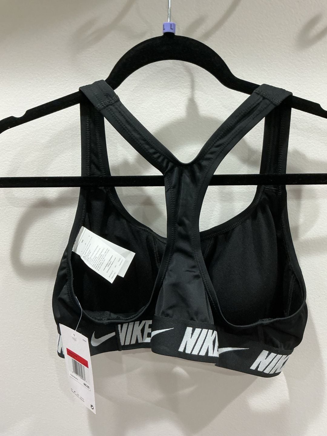 Nike Sports Bra Size L Black Logo Band #76 7