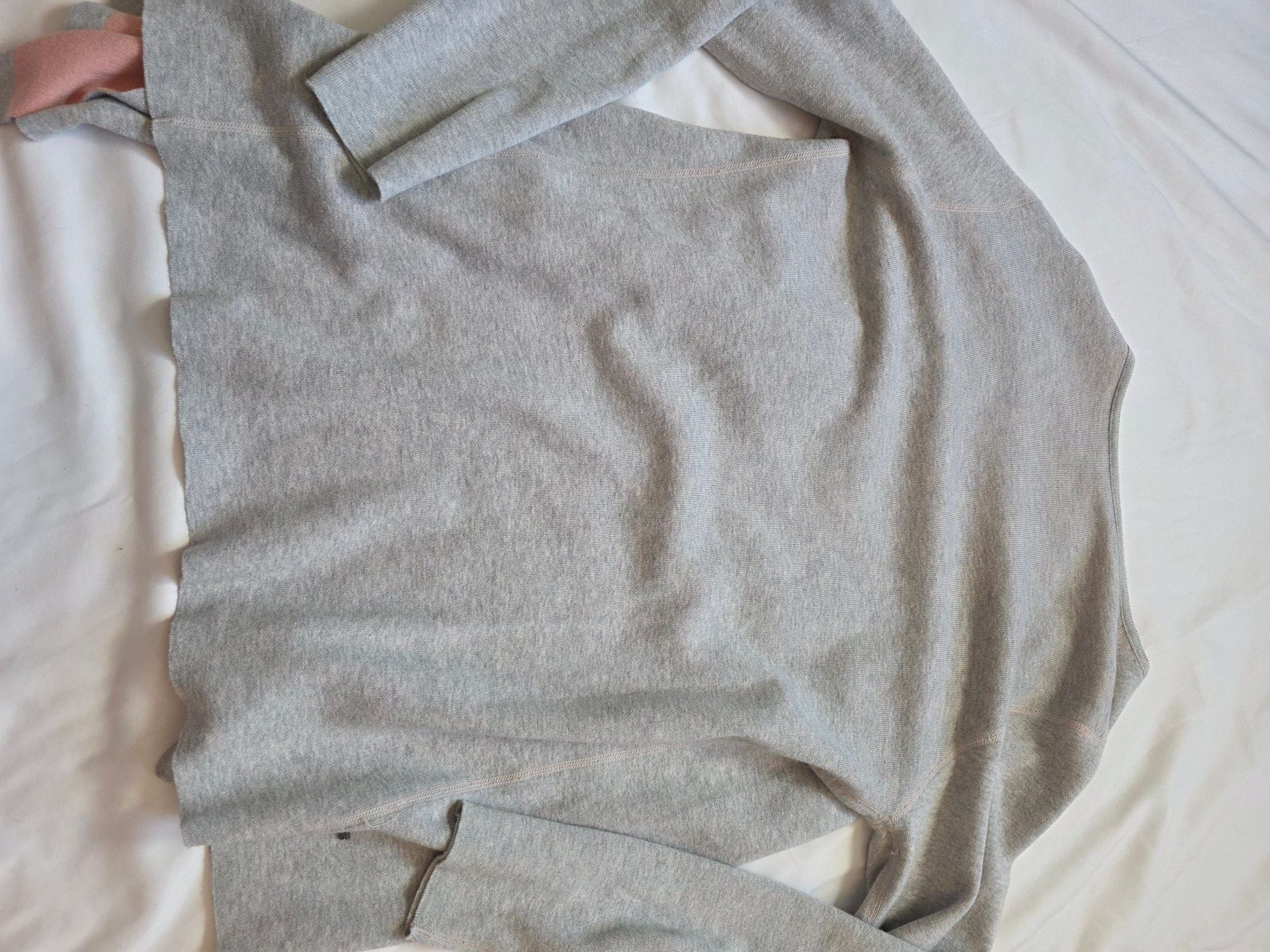 Yest Open Front Cardigan Sweater Gray Pink 4