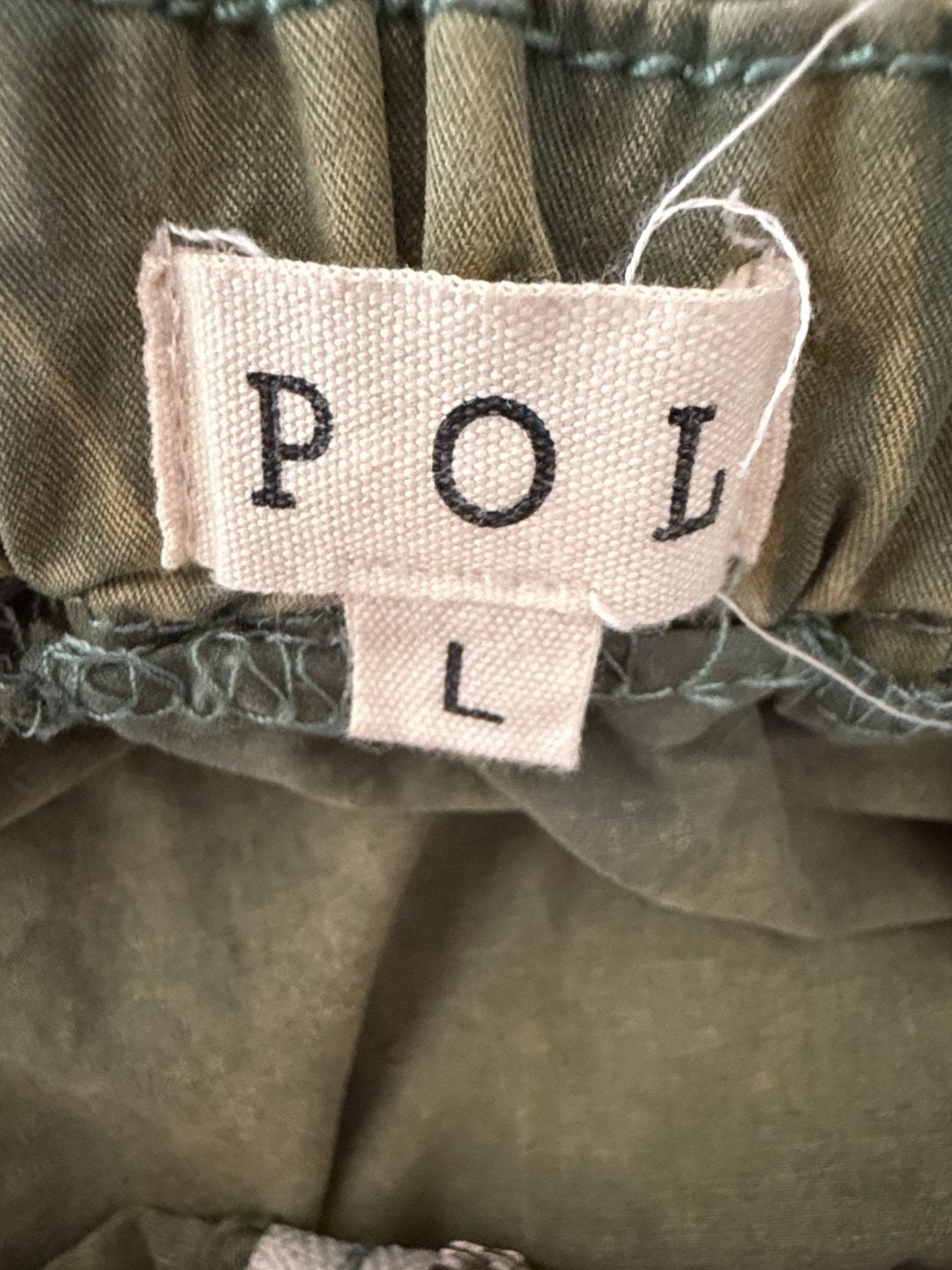 895 Pol Utility Cargo Mini Skirt Size L Green Cotton 6