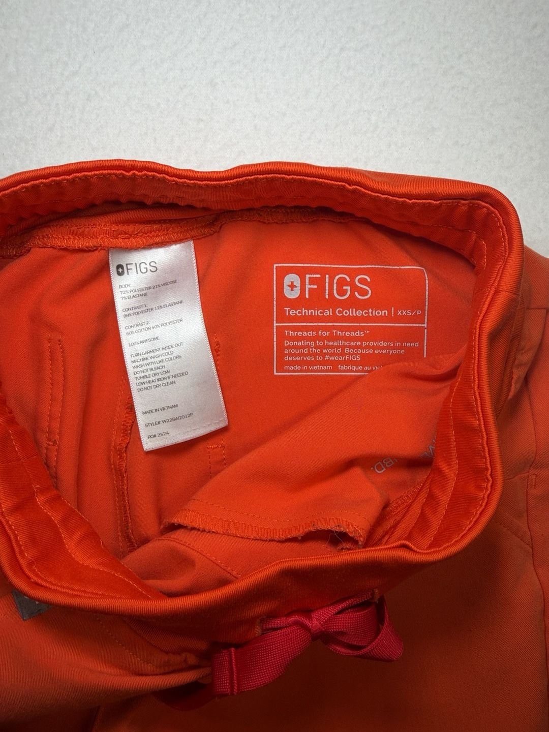 FIGS Technical Collection Scrub Pants XXS Orange Medical Nurse Jogger Athletic 5