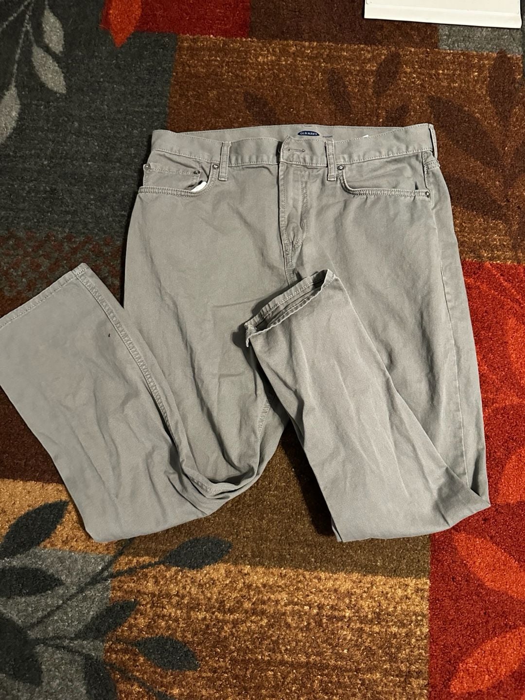 Old Navy Straight Pants 34x30 Gray Cotton 1