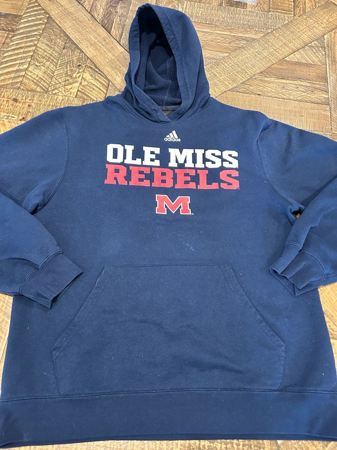 Adidas Ole Miss Rebels Pullover Hoodie Navy Blue 2