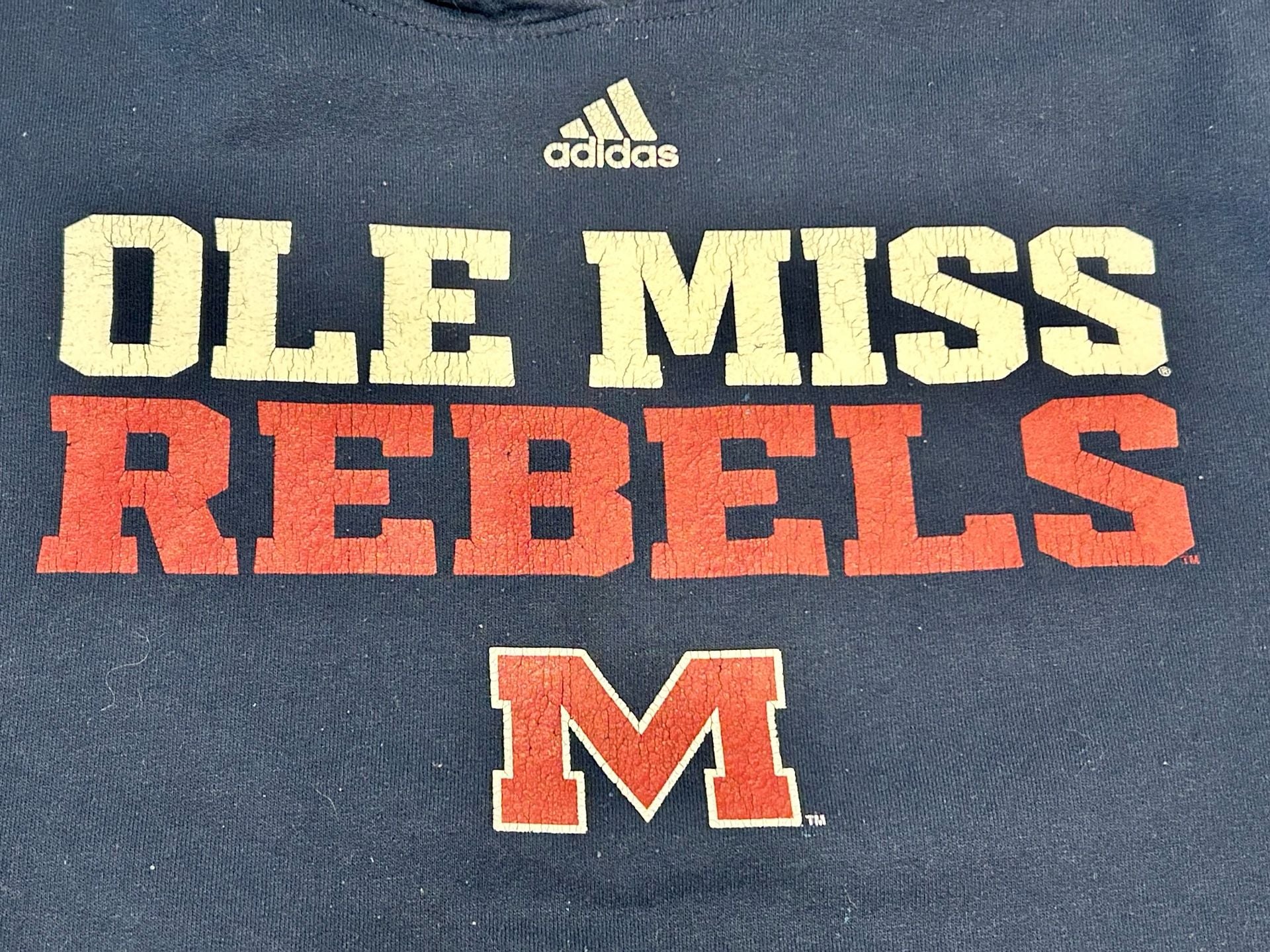 Adidas Ole Miss Rebels Pullover Hoodie Navy Blue 3