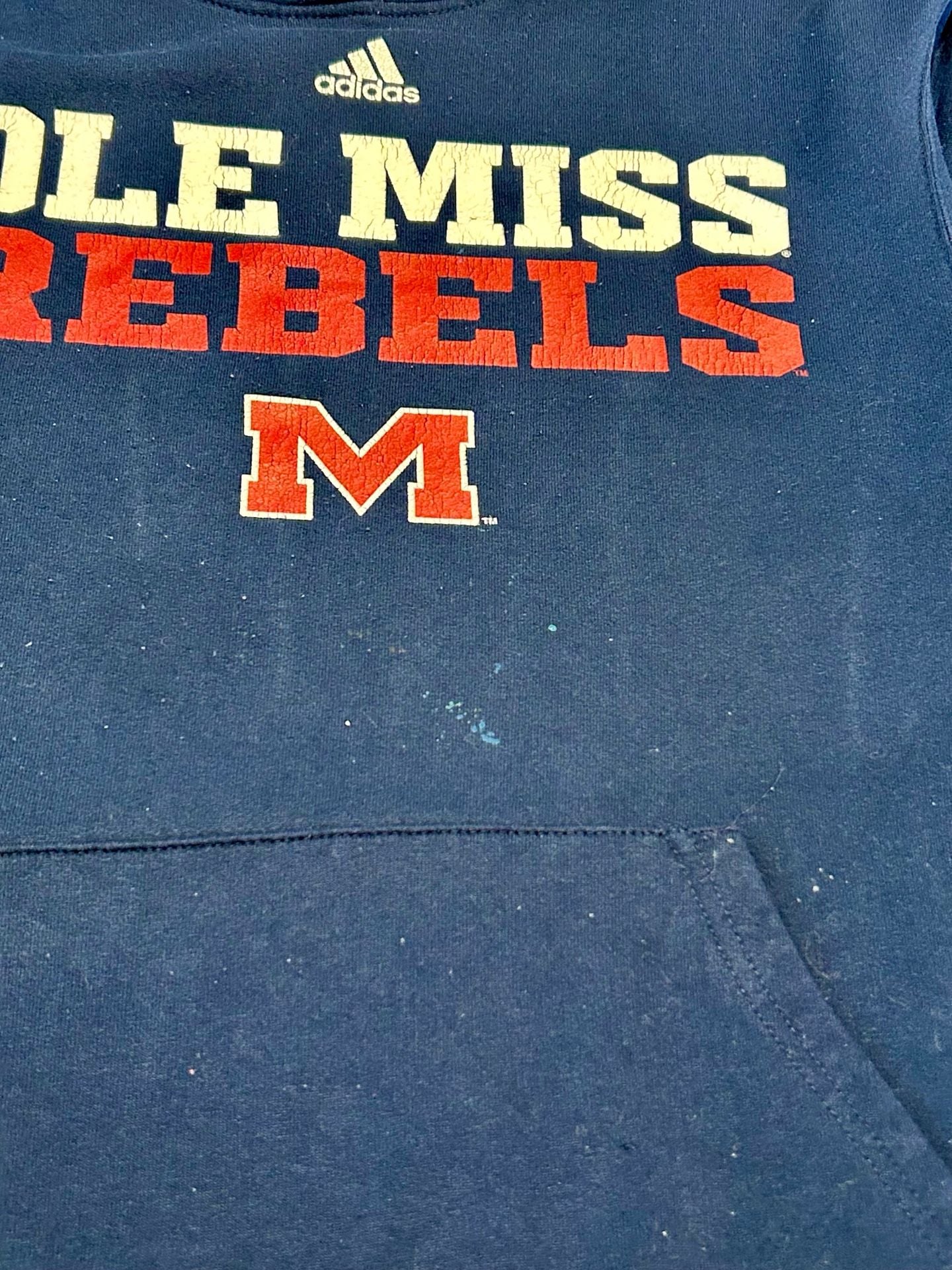 Adidas Ole Miss Rebels Pullover Hoodie Navy Blue 4